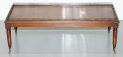 Very Rare Victorian Mahogany Coffee Table with Brass Gallery Rail after Gillows