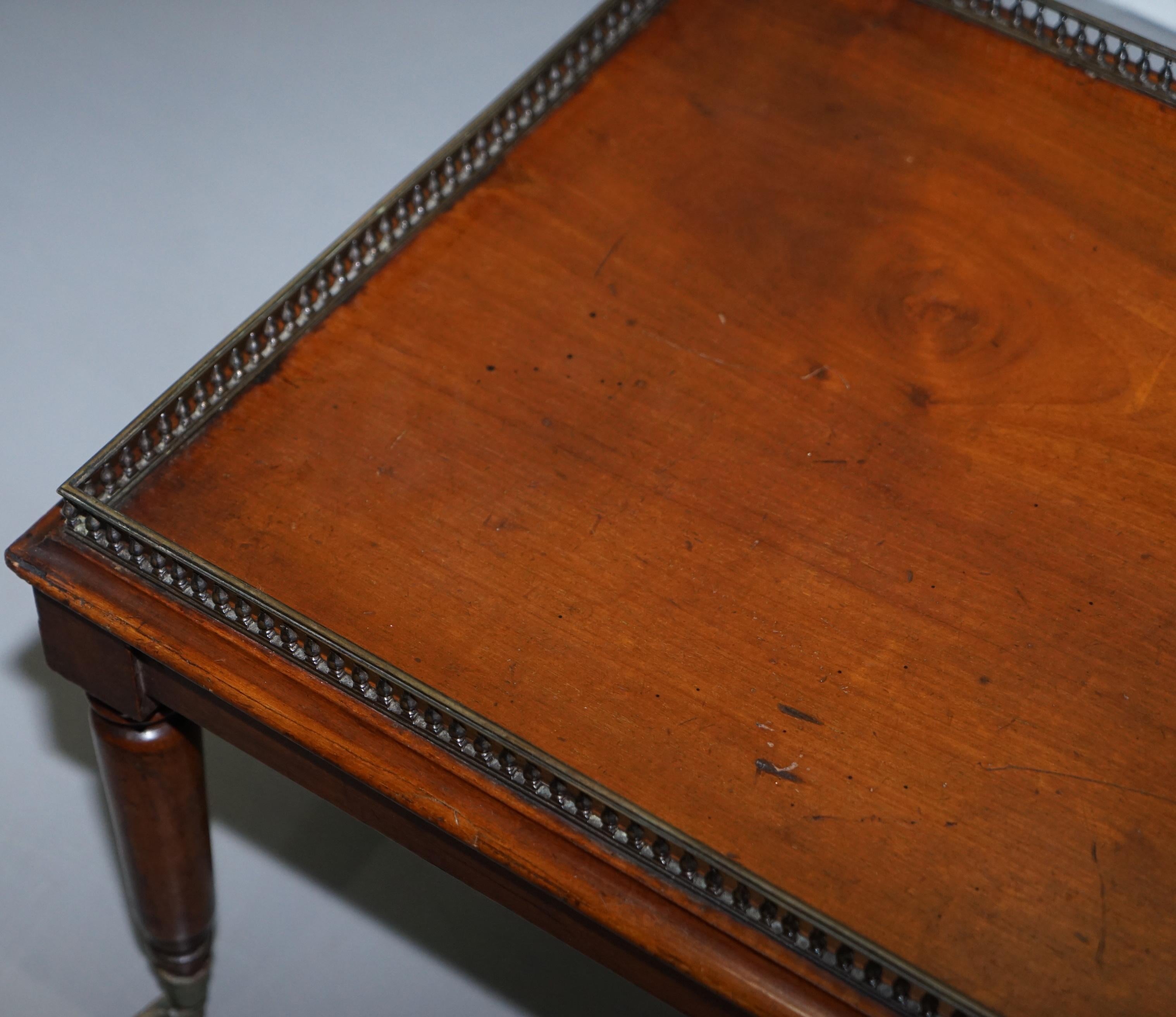 Very Rare Victorian Mahogany Coffee Table with Brass Gallery Rail after Gillows 2