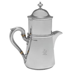 Rarísima Cafetera Victoriana de Plata de Ley - Londres 1862