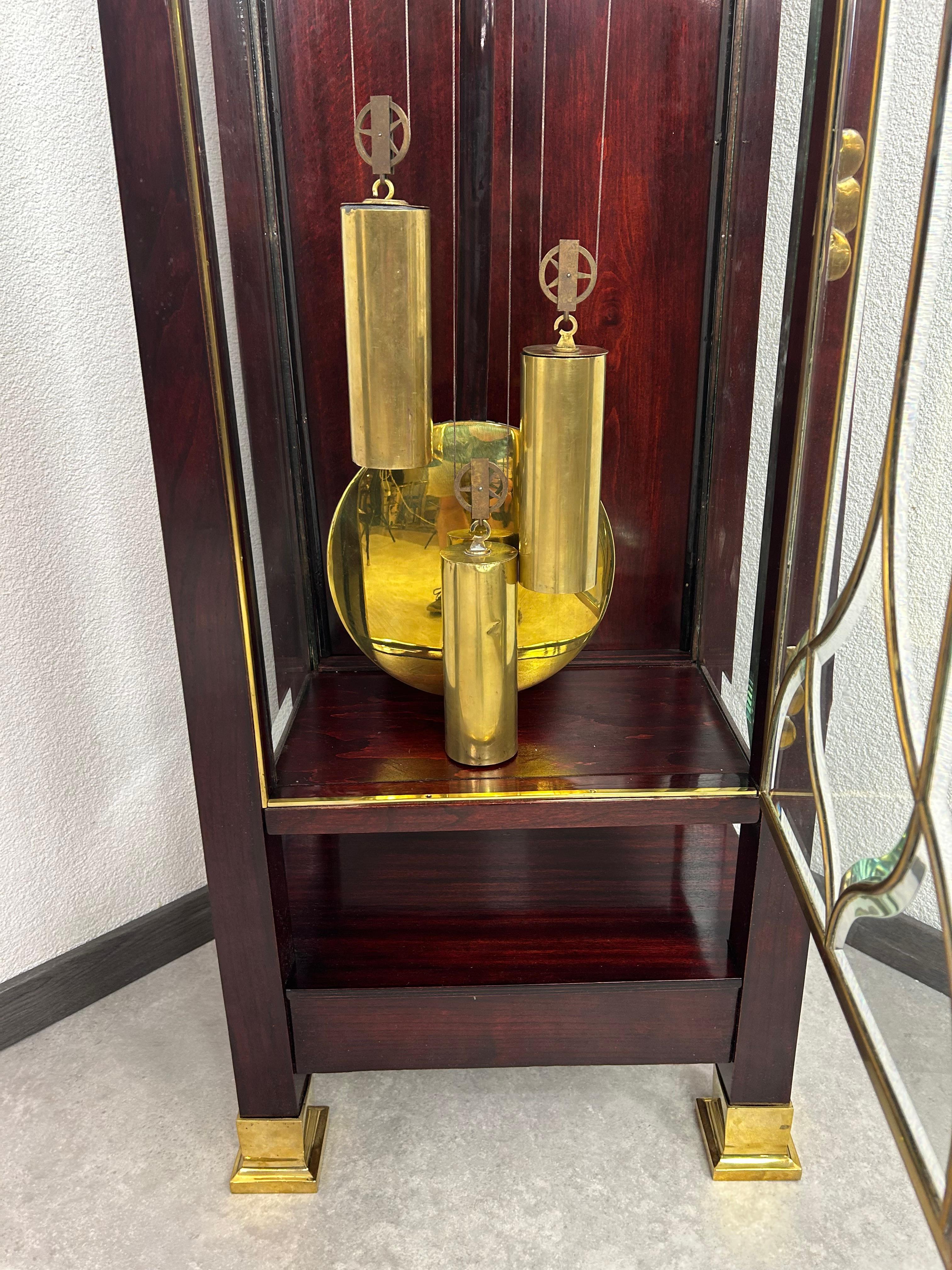 Brass Very rare vienna secession floor clock For Sale