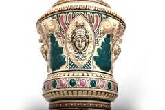 Very Rare Villeroy Boch / Mettlach Jardiniere on Flower Columns, 1890