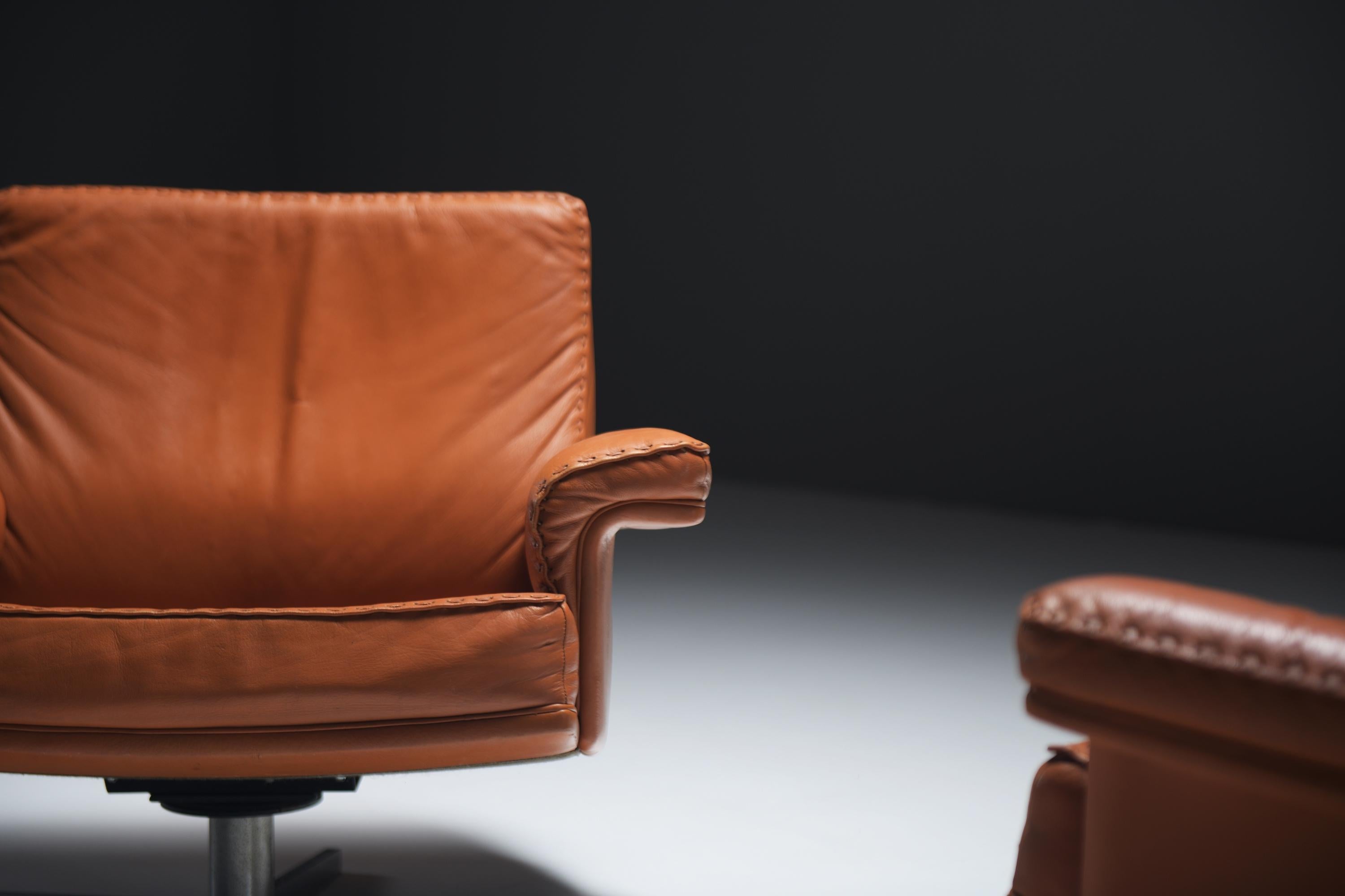 Sehr seltene vintage DS-35 Lounge Sessel in cognac/orange Leder für De Sede Swiss im Angebot 5