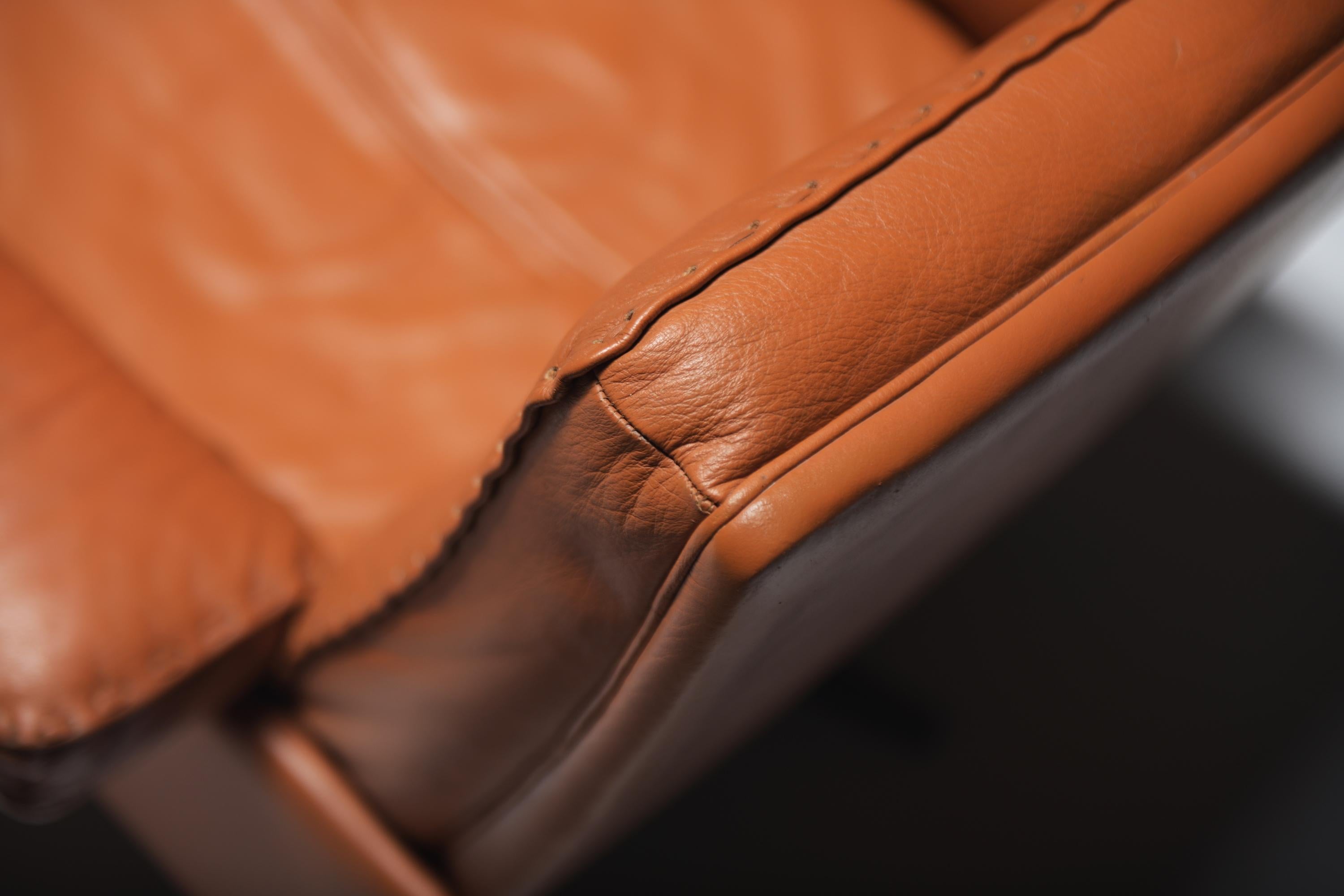 Sehr seltene vintage DS-35 Lounge Sessel in cognac/orange Leder für De Sede Swiss im Angebot 6