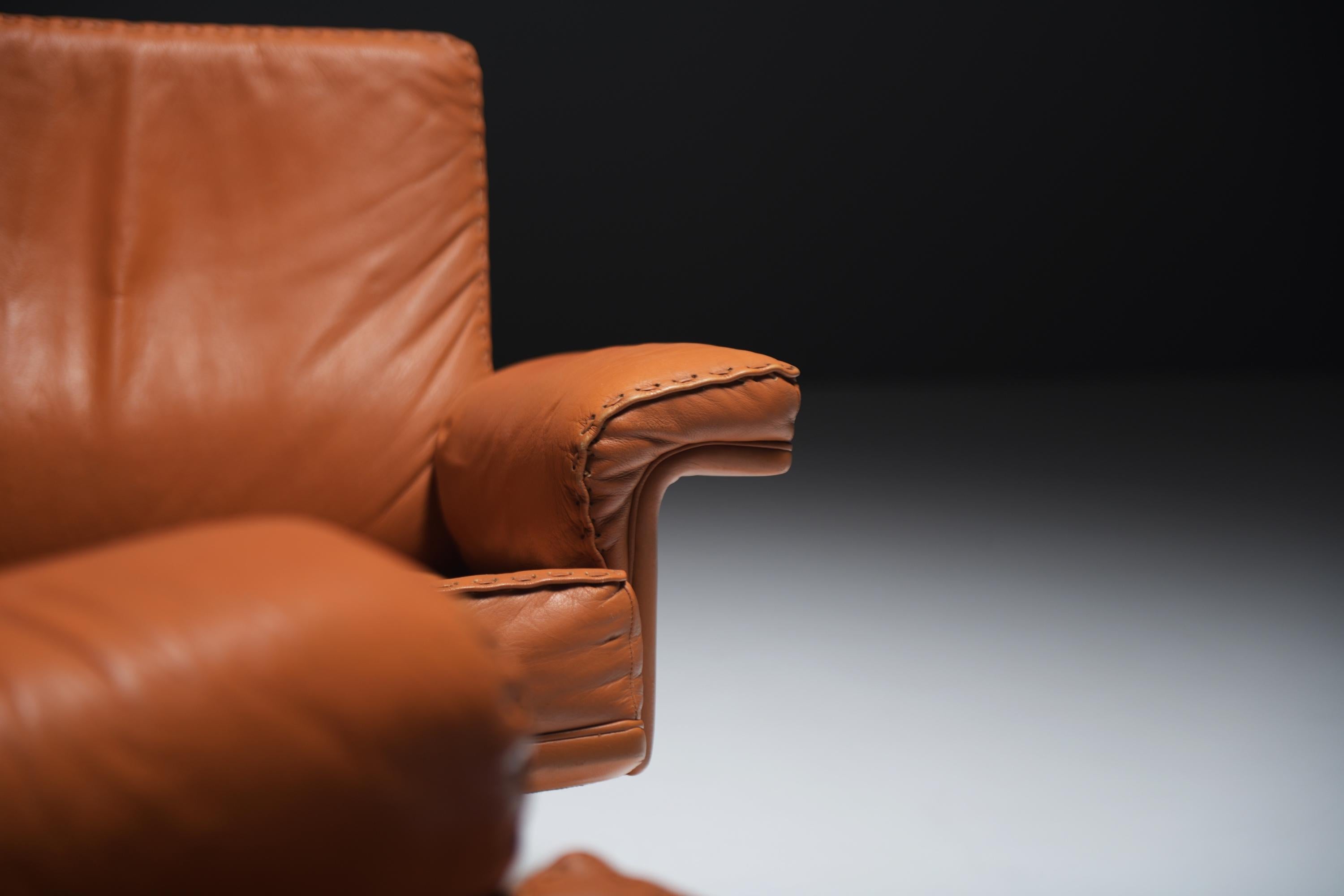 Sehr seltene vintage DS-35 Lounge Sessel in cognac/orange Leder für De Sede Swiss im Angebot 1