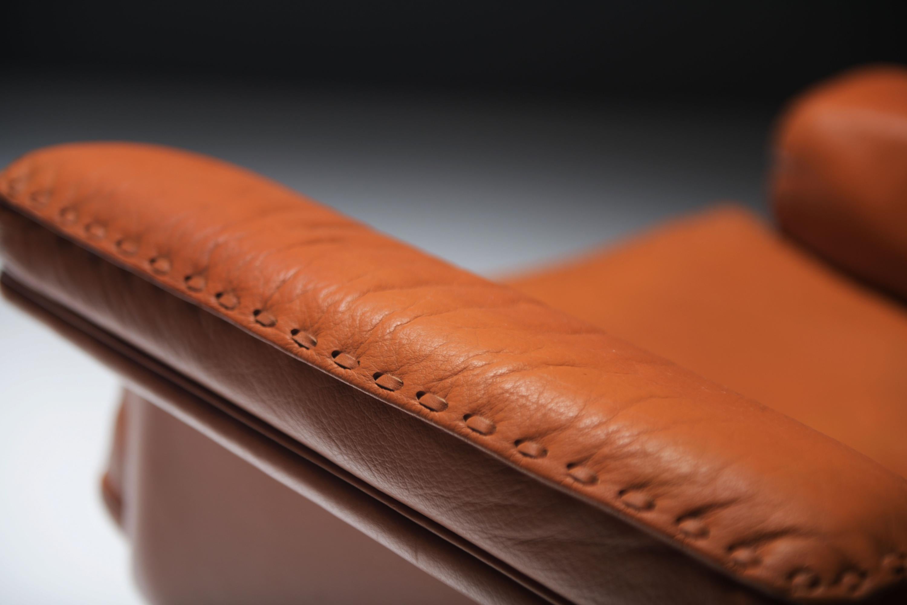 Sehr seltene vintage DS-35 Lounge Sessel in cognac/orange Leder für De Sede Swiss im Angebot 2
