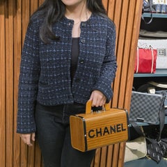 Very Rare Vintage 90s Chanel Small Wooden Box Bag