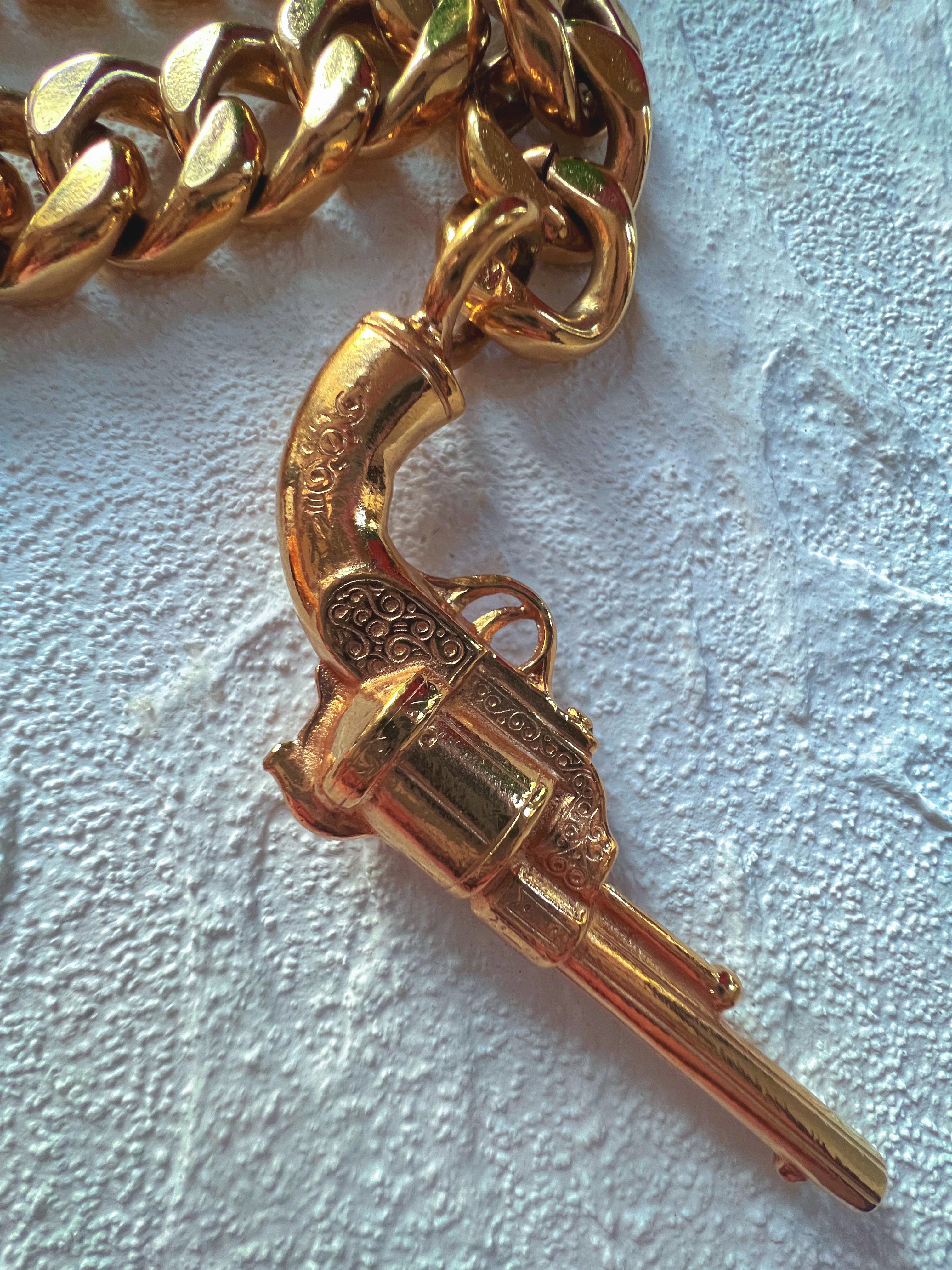 Very Rare Vintage Chanel Gun Motif Necklace 1