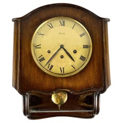 Very Rare Vintage Chime Wall Clock by Mauthe, Wood, Germany