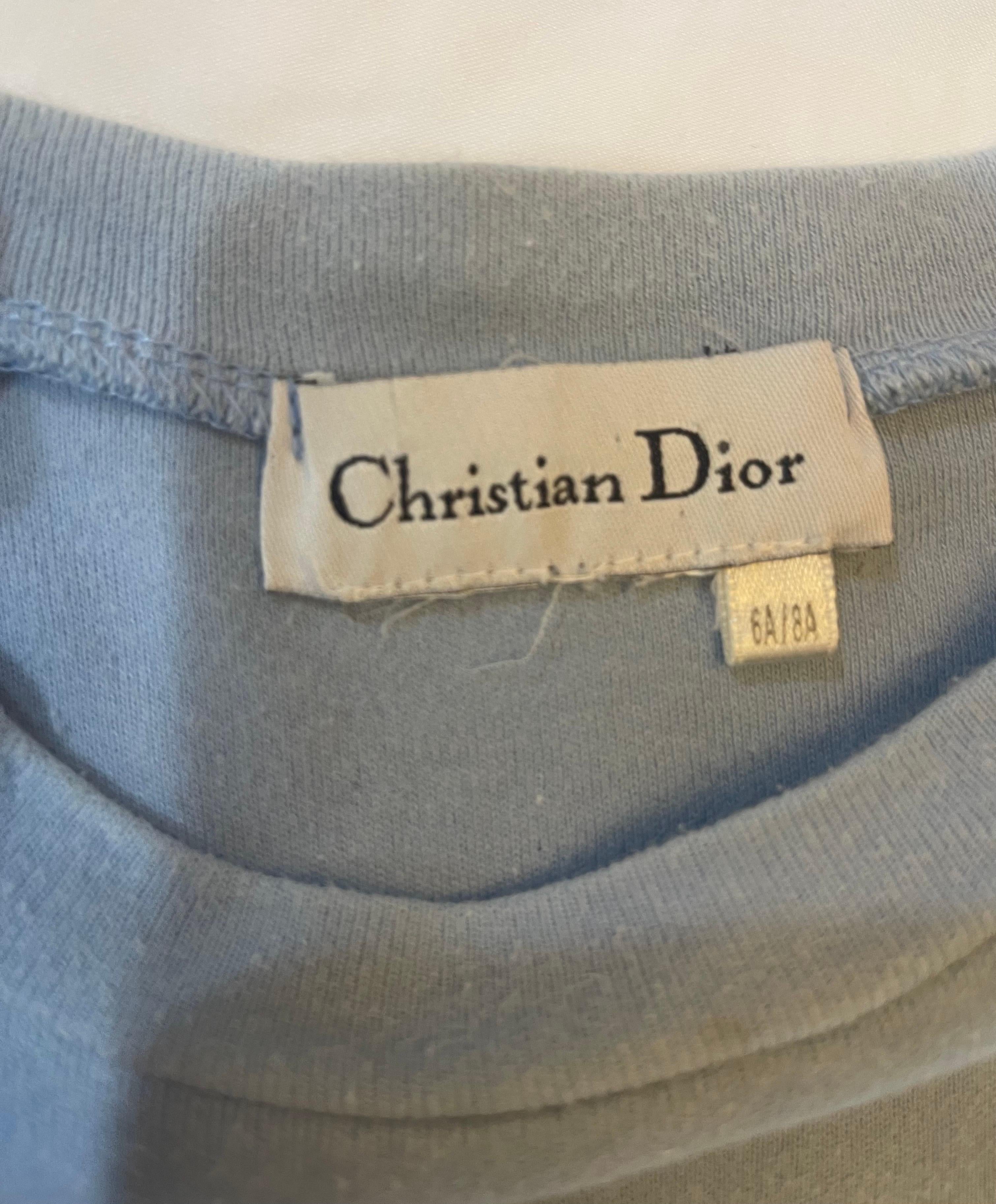 Very Rare Vintage Christian Dior Miss Dior Girl's T-shirt 6A 8A  In Fair Condition For Sale In Hoffman Estates, IL