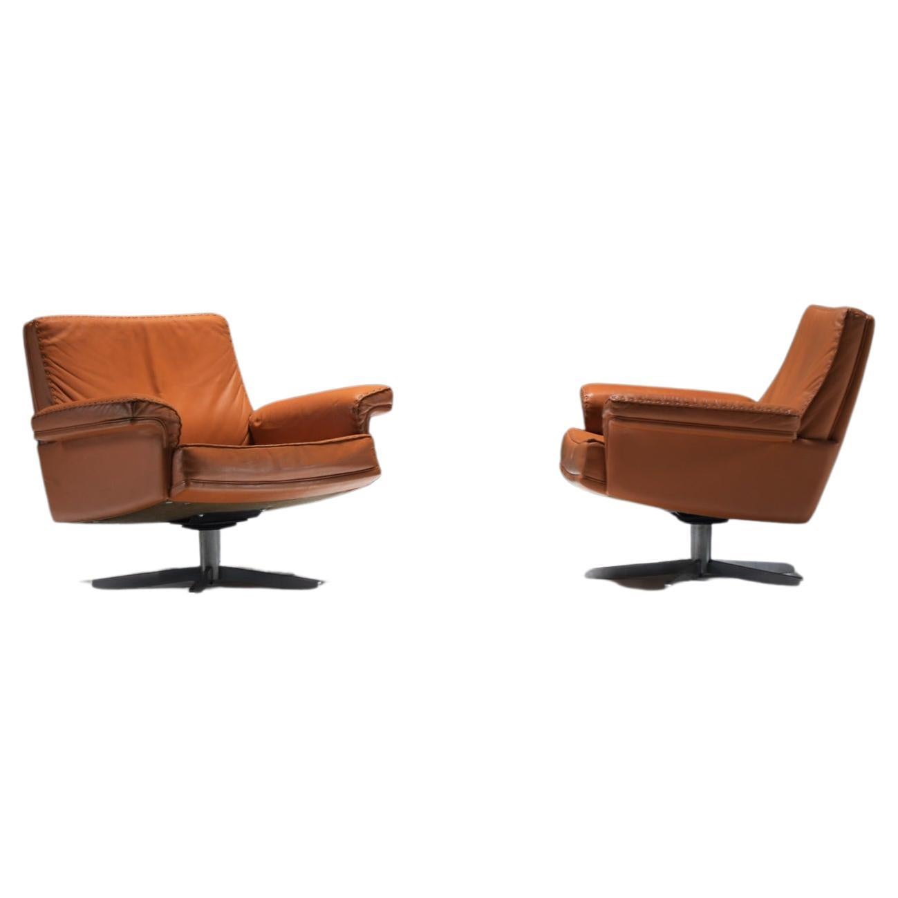 Sehr seltene vintage DS-35 Lounge Sessel in cognac/orange Leder für De Sede Swiss im Angebot