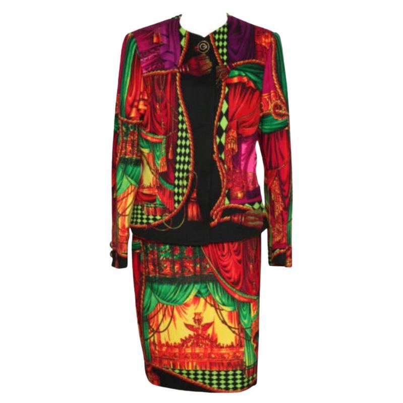 Very Rare Vintage Gianni Versace Couture Theater Print Suits For Sale
