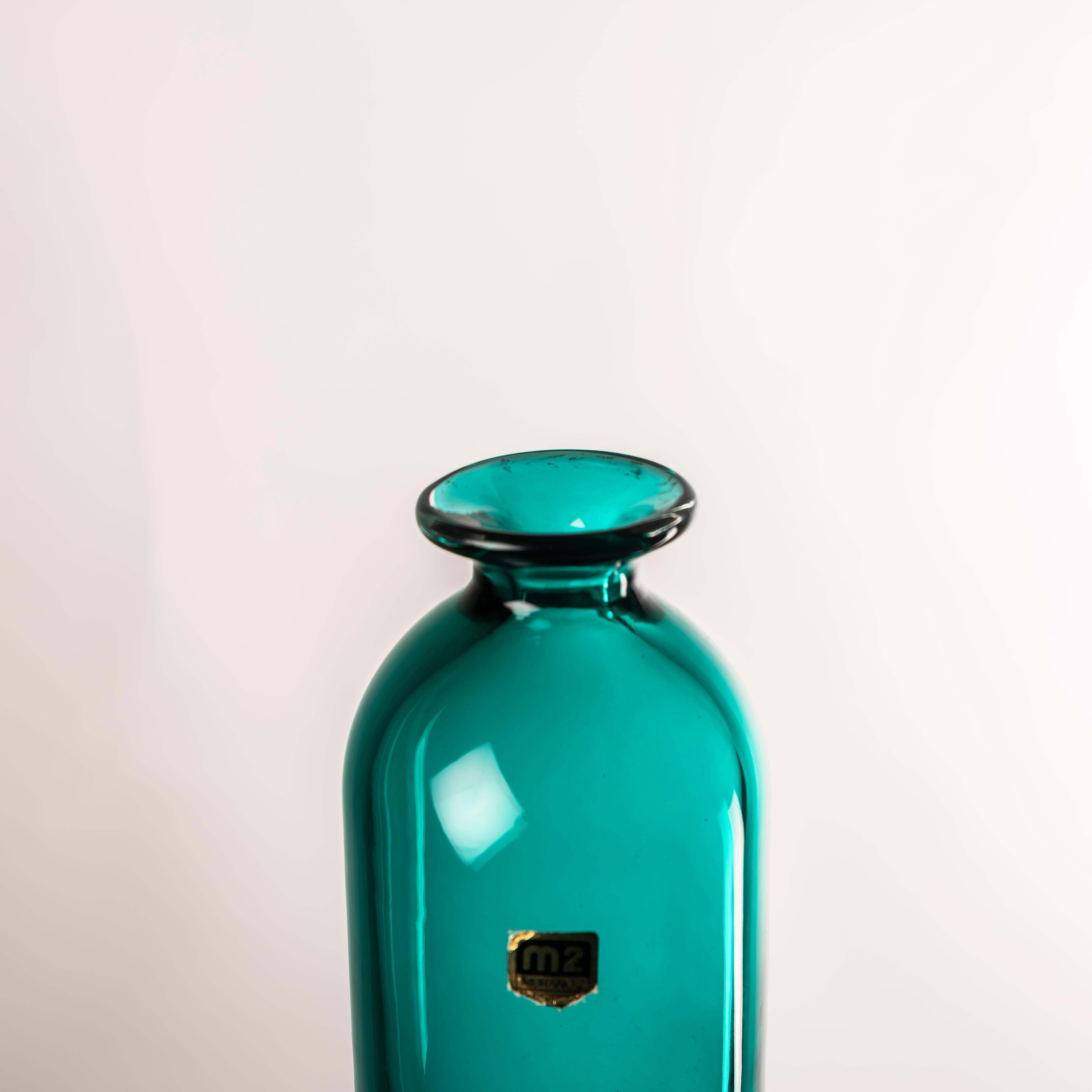 Mid-Century moderno Rarissimo vaso d'epoca in vetro di murano firmato da Romano Donà in vendita