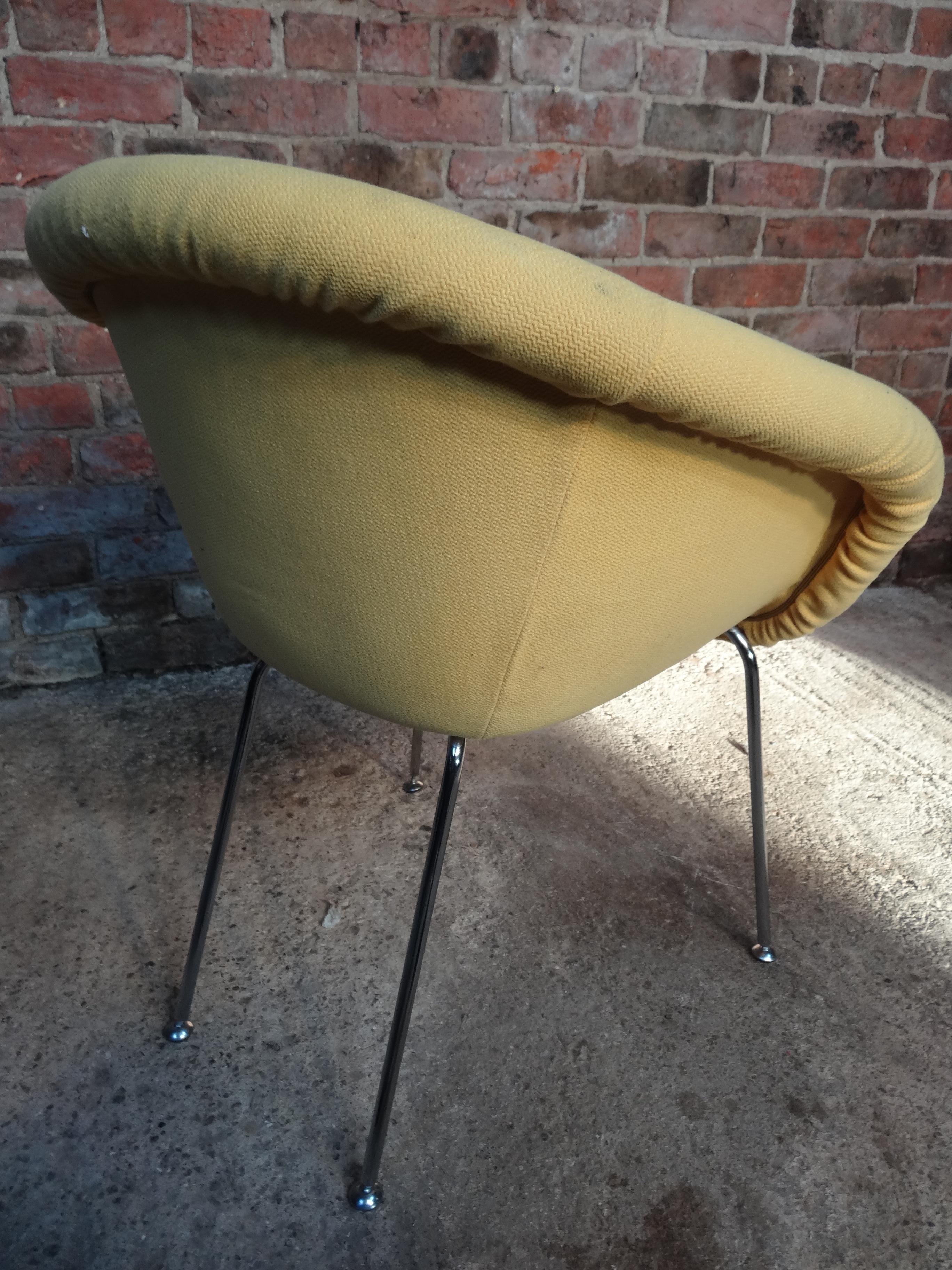 Mid-Century Modern Very Rare Vintage Retro 1960's Herman Miller Bright Yellow Fabric Vintage Chairs For Sale