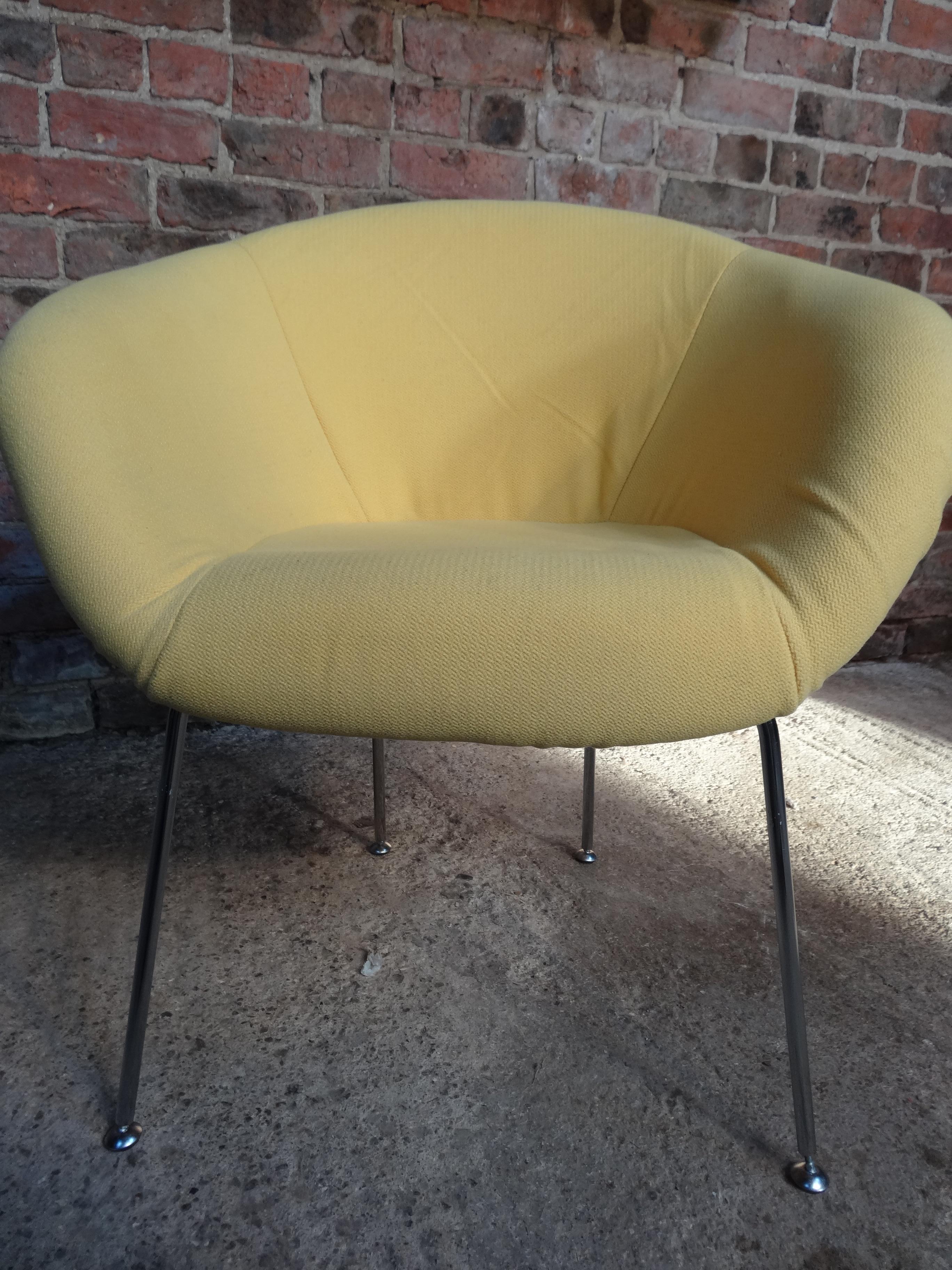 American Very Rare Vintage Retro 1960's Herman Miller Bright Yellow Fabric Vintage Chairs For Sale