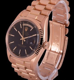 Very Rare Vintage Rolex Red Gold Day-Date Black Dial 1803