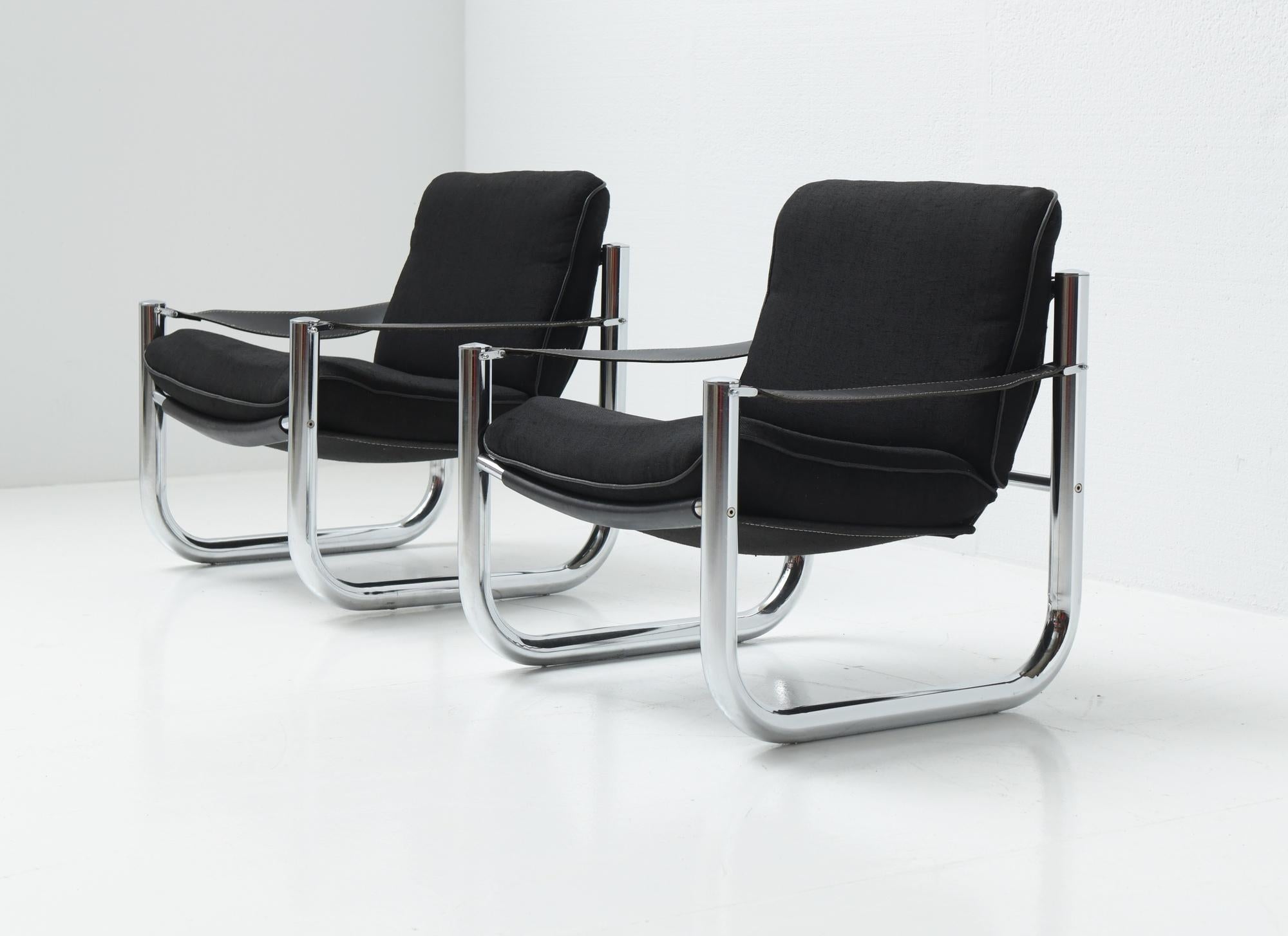 Mid-Century Modern Very Rare Vintage Tube Chairs, Norell Möbel AB Furniture, Sweden
