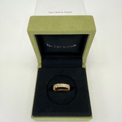Very Rare Vintage Van Cleef & Arpels 18k Yellow Gold Diamond Buckle Band Ring