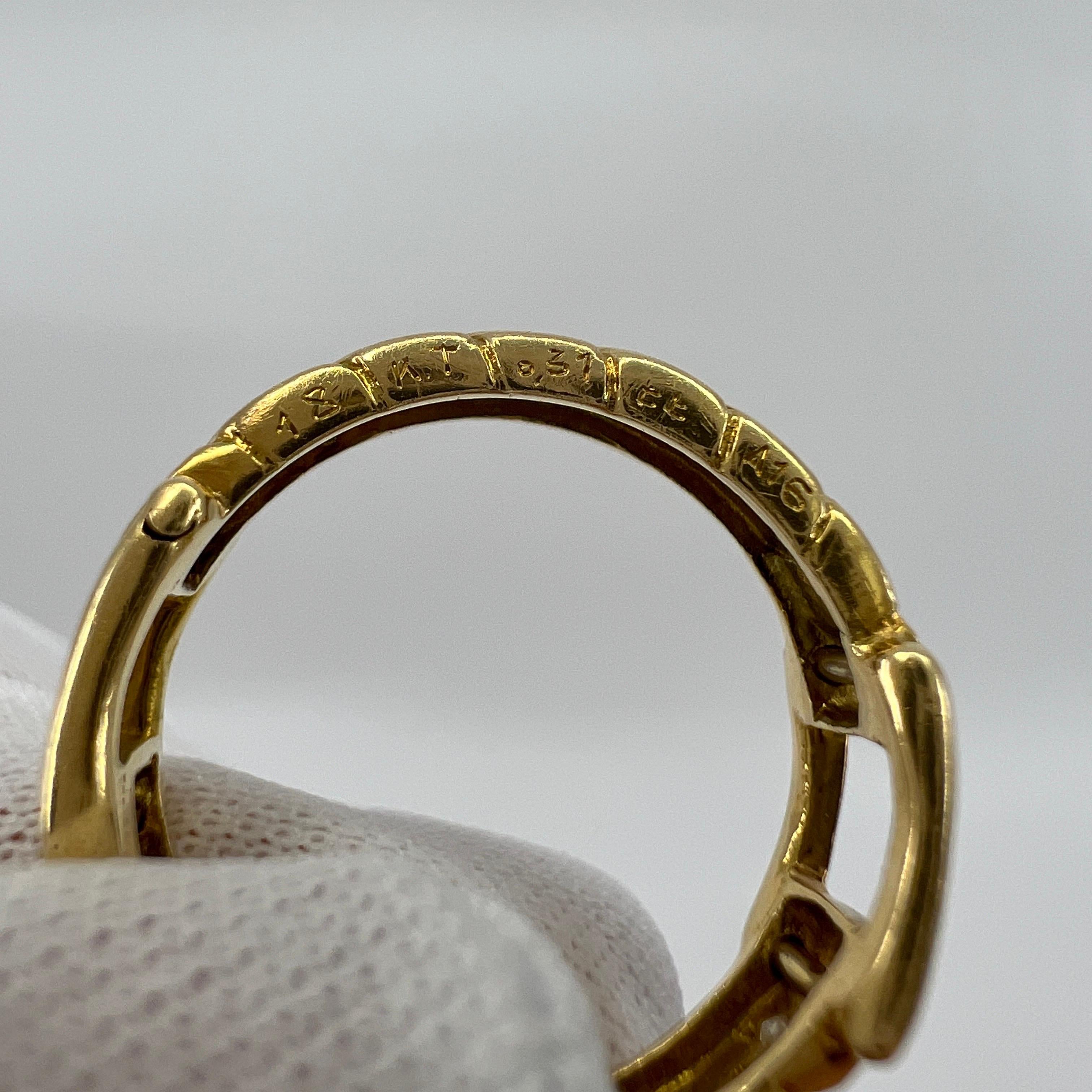 Women's or Men's Very Rare Vintage Van Cleef & Arpels 18k Yellow Gold Diamond Buckle Band Ring