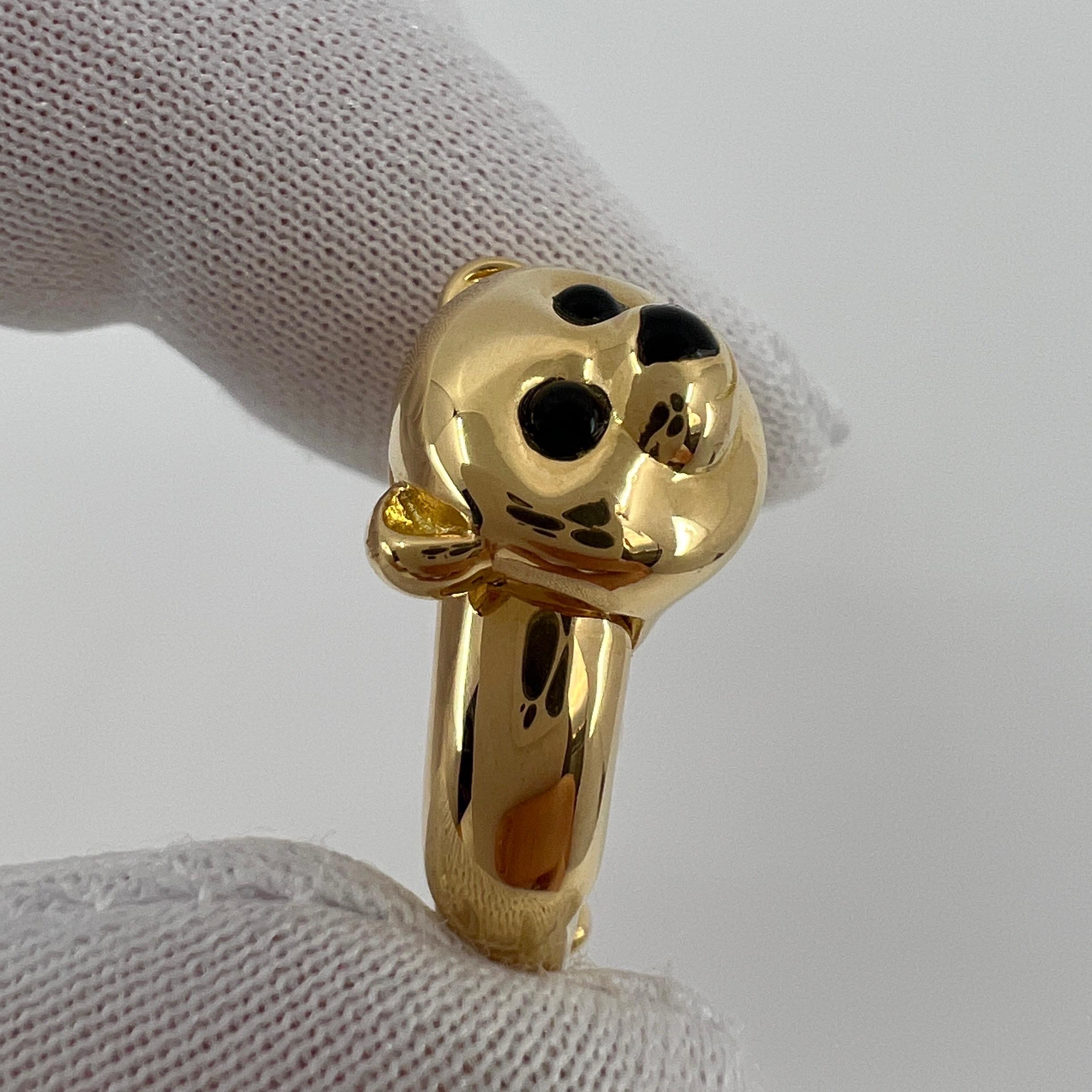 Sehr seltener Vintage Van Cleef & Arpels 18k Gelbgold Teddybär-Ring und Anhänger 5