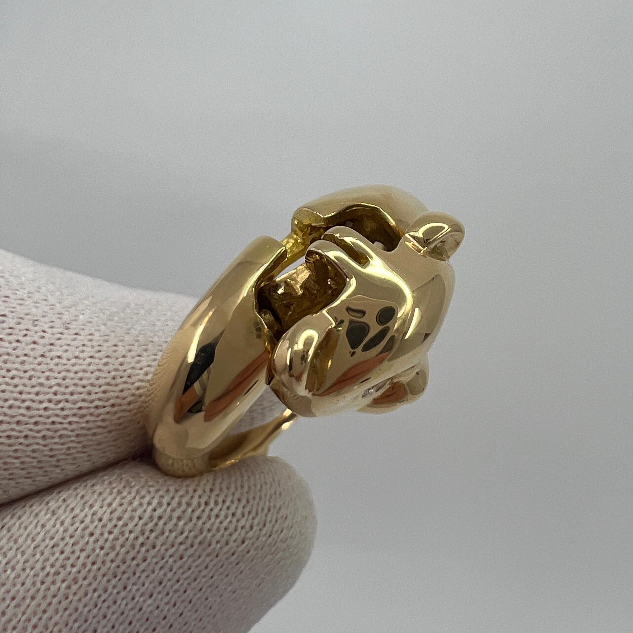 Round Cut Very Rare Vintage Van Cleef & Arpels 18k Yellow Gold Teddy Bear Ring and Pendant