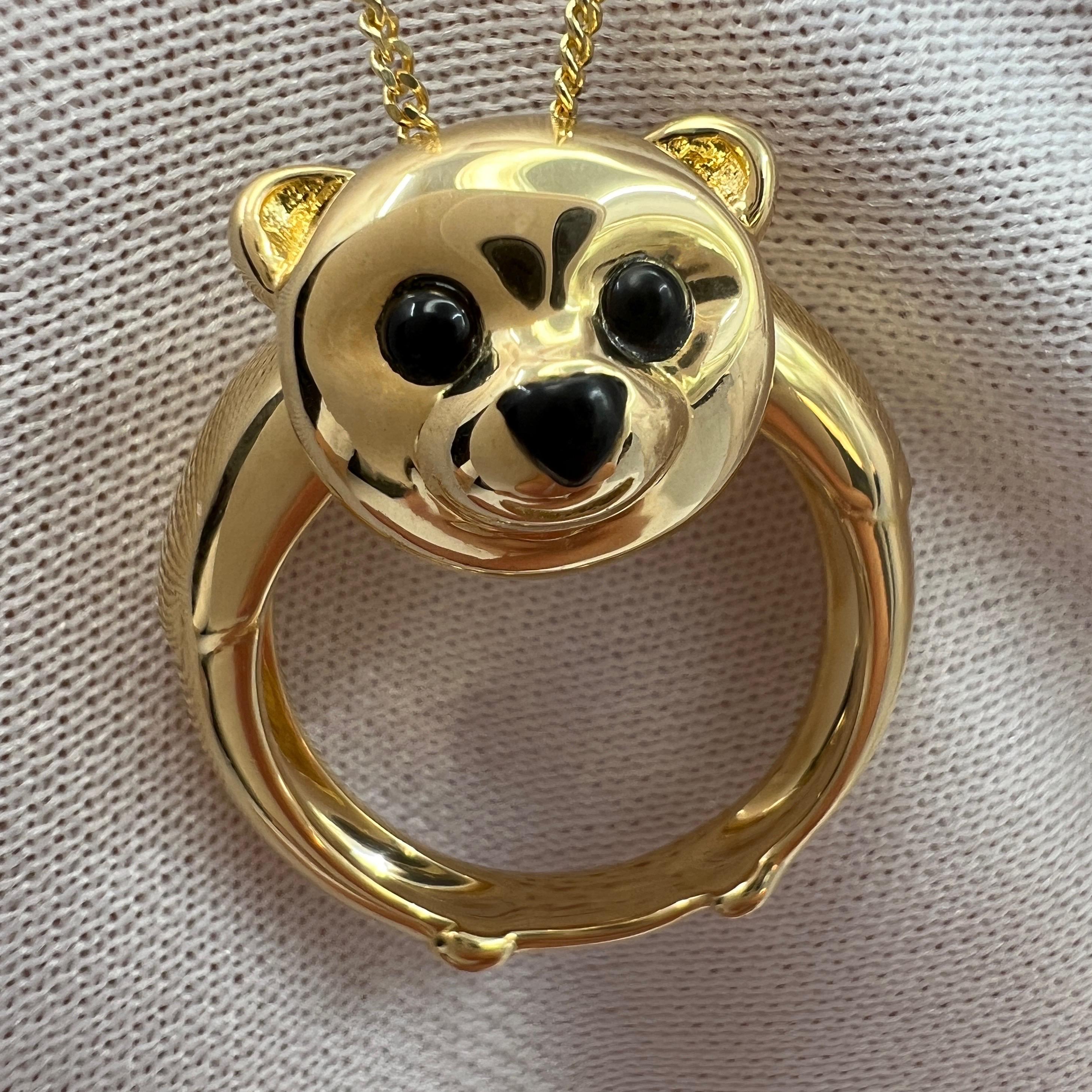 Sehr seltener Vintage Van Cleef & Arpels 18k Gelbgold Teddybär-Ring und Anhänger 1