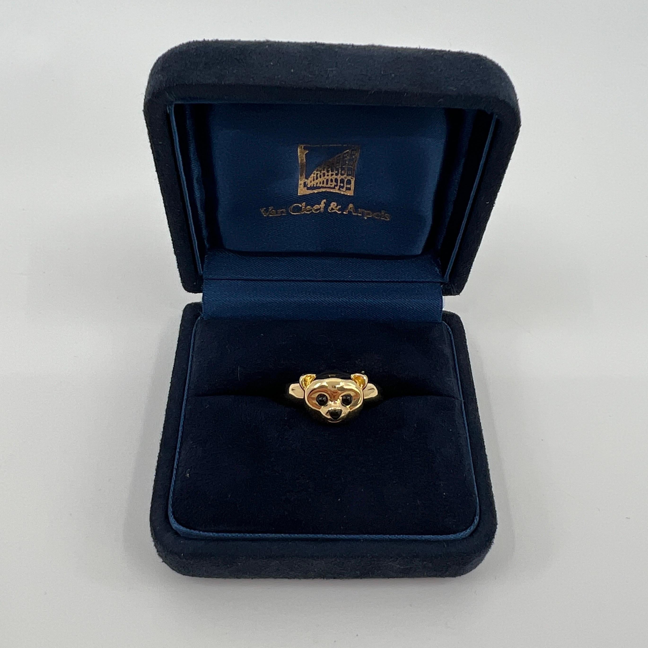Sehr seltener Vintage Van Cleef & Arpels 18k Gelbgold Teddybär-Ring und Anhänger 3