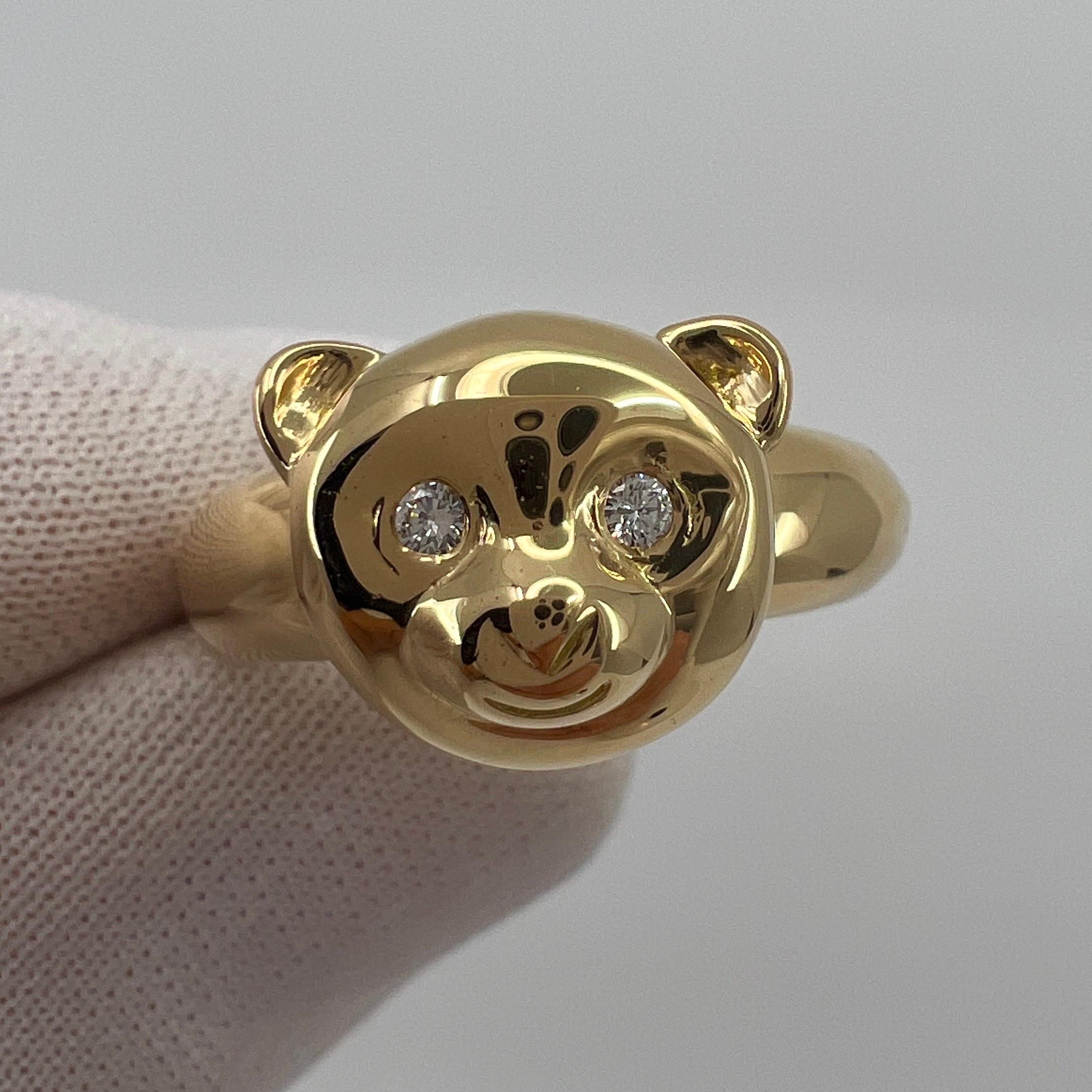 Very Rare Vintage Van Cleef & Arpels 18k Yellow Gold Teddy Bear Ring and Pendant 1