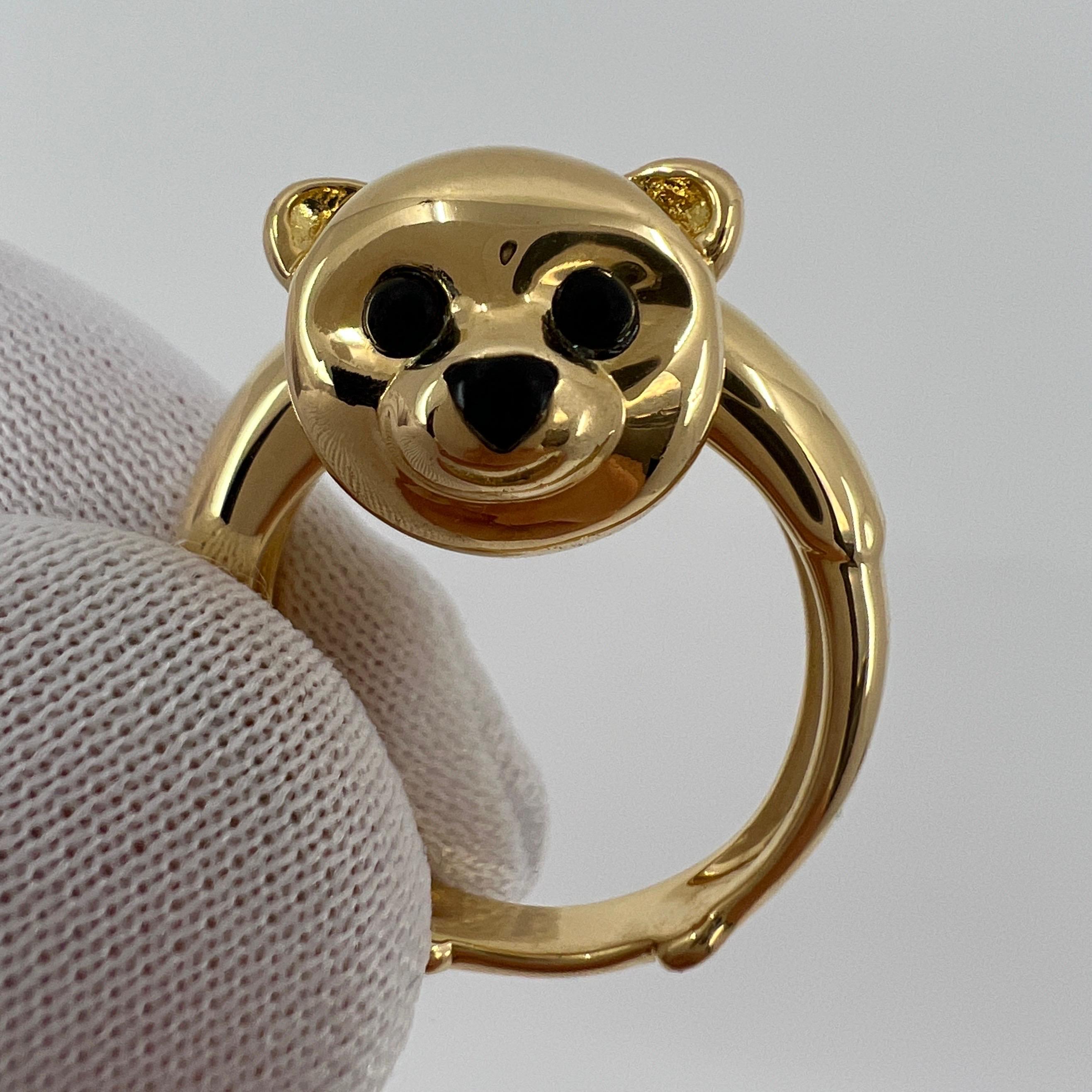 Sehr seltener Vintage Van Cleef & Arpels 18k Gelbgold Teddybär-Ring und Anhänger 4