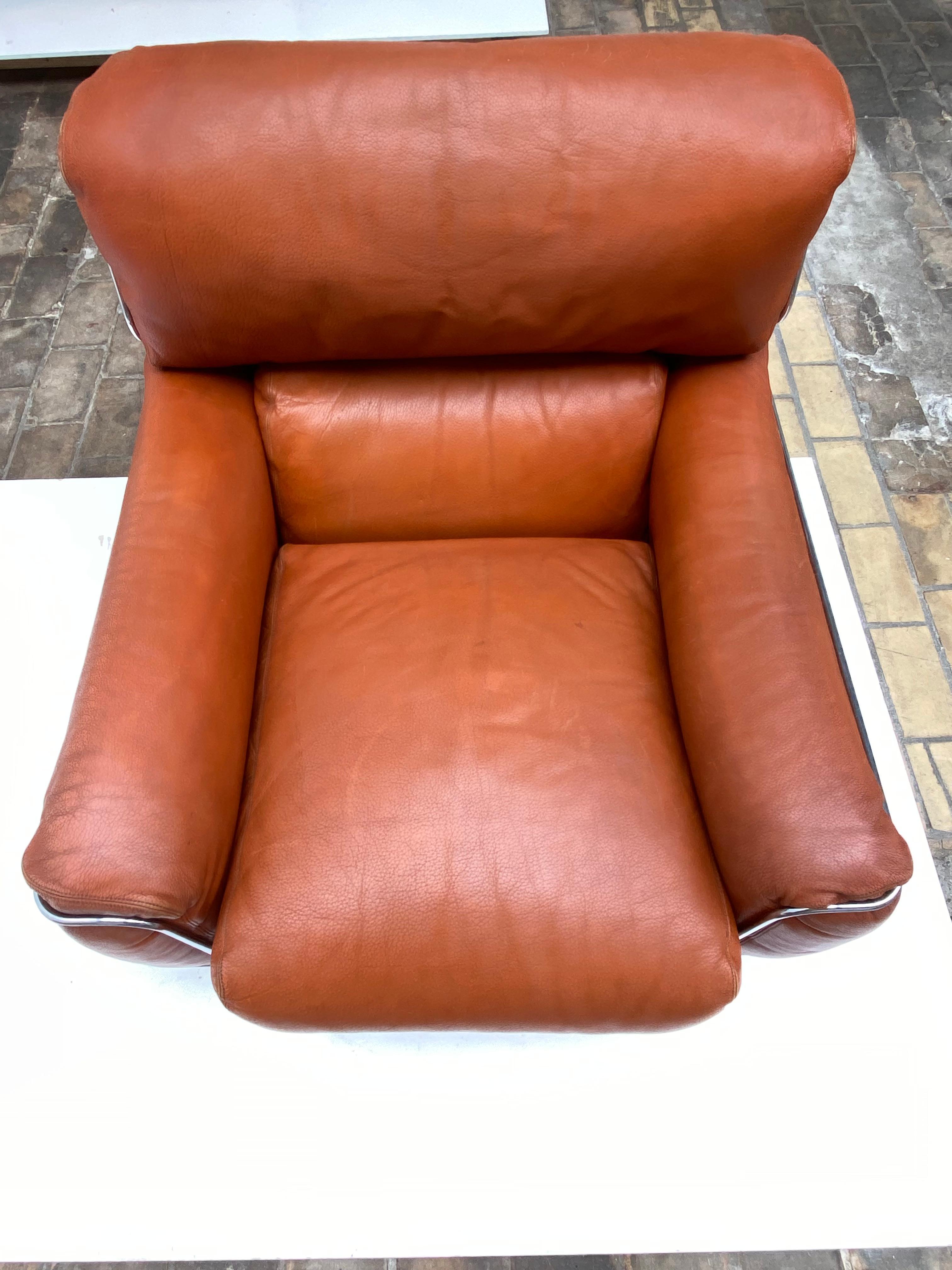 Very Rare Vittorio Introini Leather Sofa Set by Saporiti, Italy, 1968 Published For Sale 2