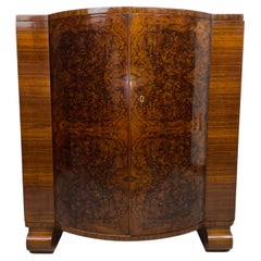 Vintage Very rare walnut art deco bar cabinet by Thonet