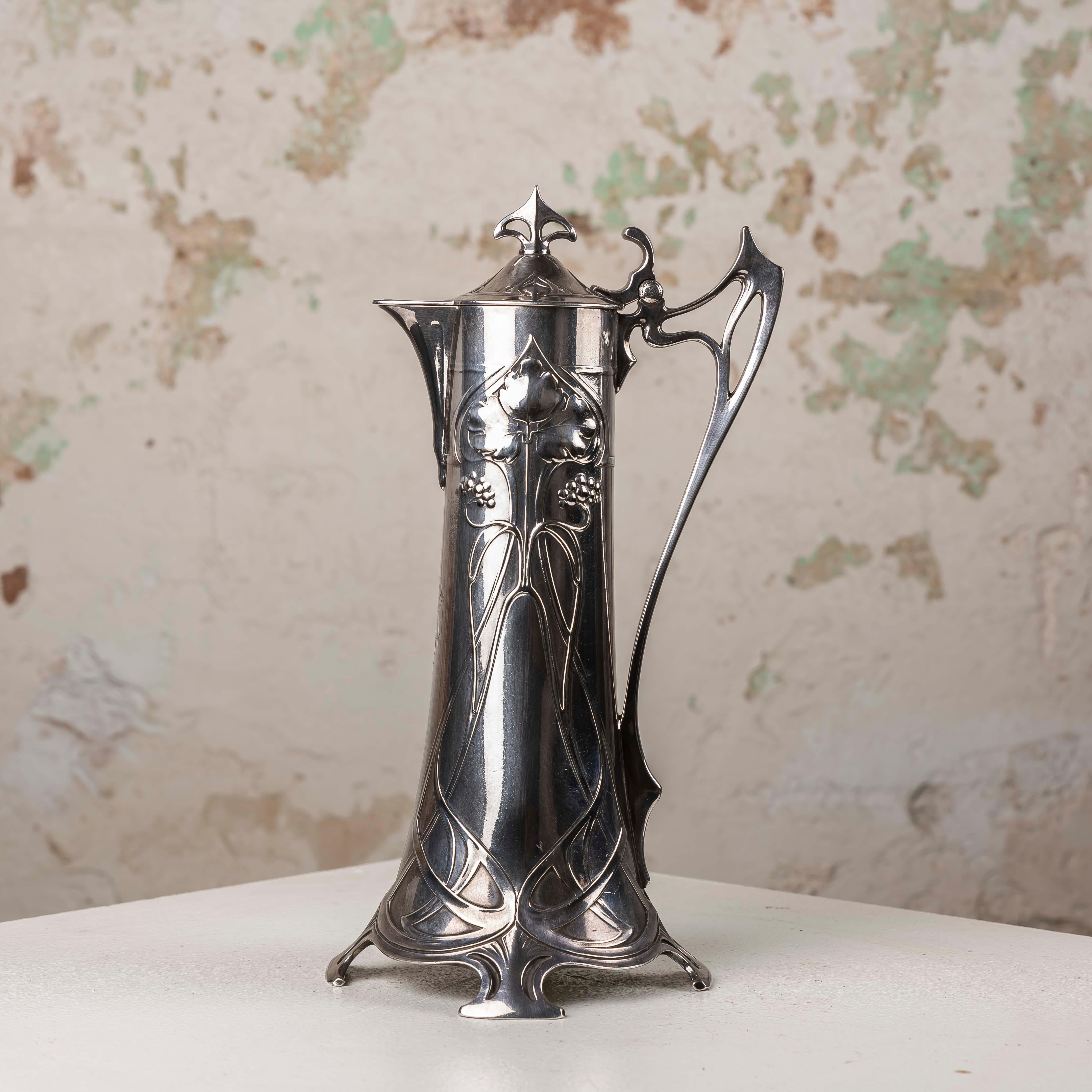 German Very Rare W.M.F. silverplate wine service