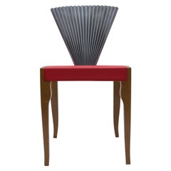 Seltener Fächerstuhl aus Holz und Metall von "Cattelan Italia", 1980er Jahre