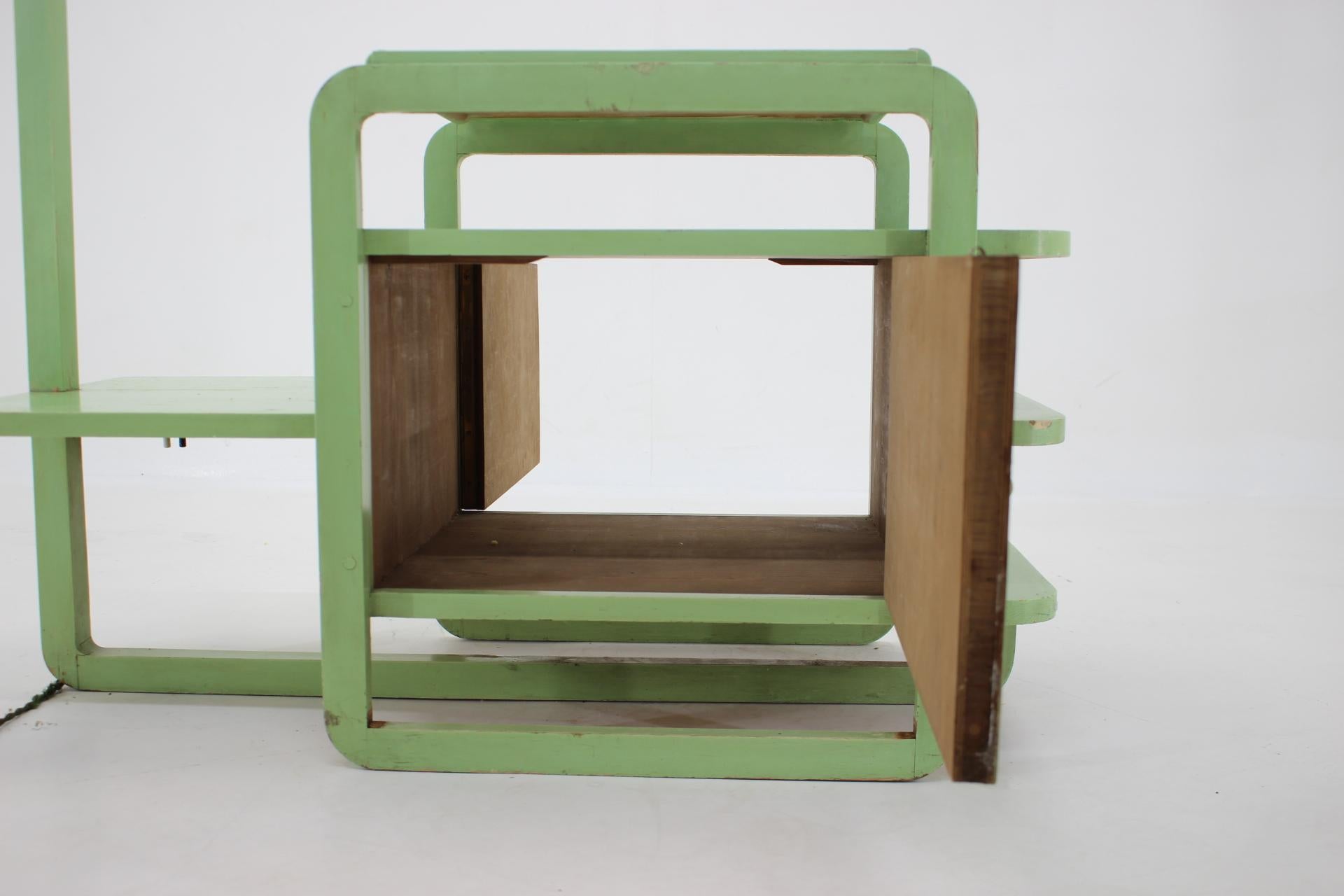 Très rare lampadaire Bauhaus en bois et chrome, années 1930 / Functionalisme en vente 2