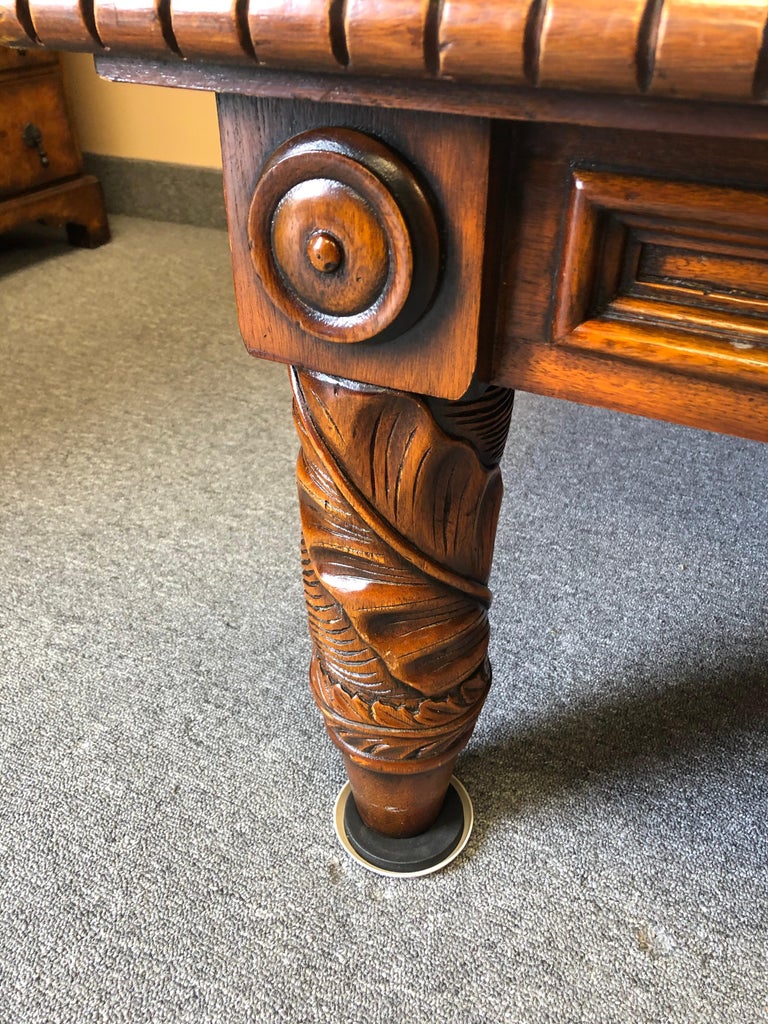 Very Rich Tobacco Brown Ralph Lauren Square Coffee Table with Carved