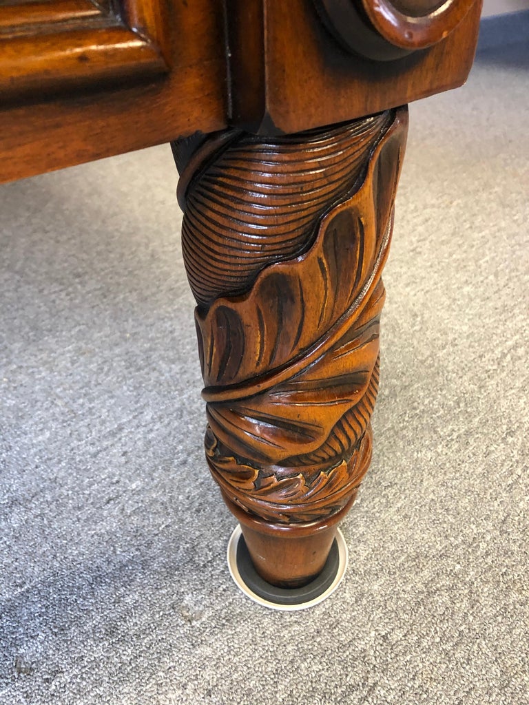 Very Rich Tobacco Brown Ralph Lauren Square Coffee Table with Carved