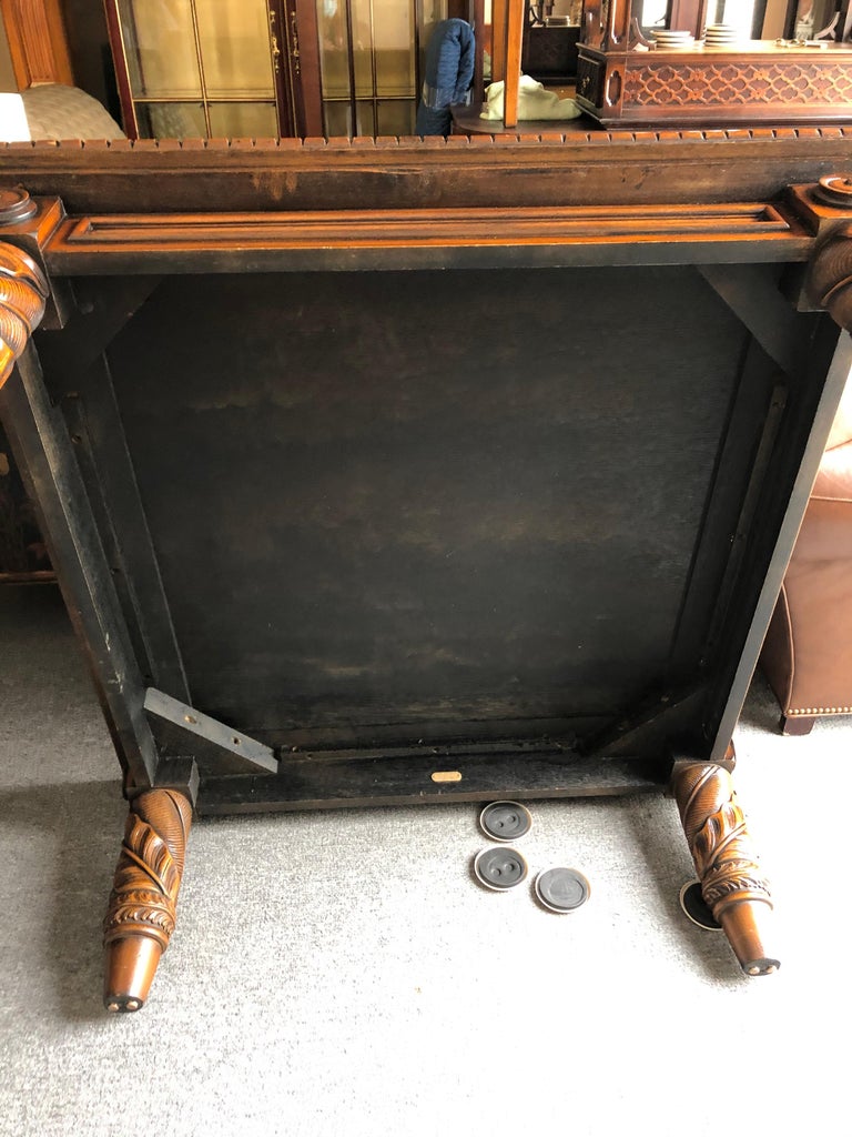 Very Rich Tobacco Brown Ralph Lauren Square Coffee Table with Carved