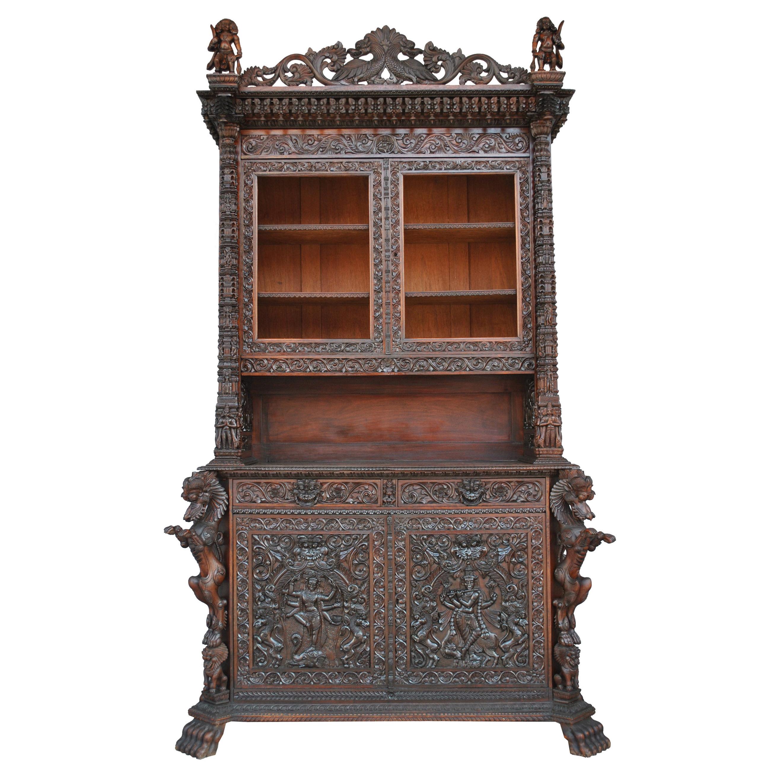 Very Richly Carved 19th Century Indian Cupboard