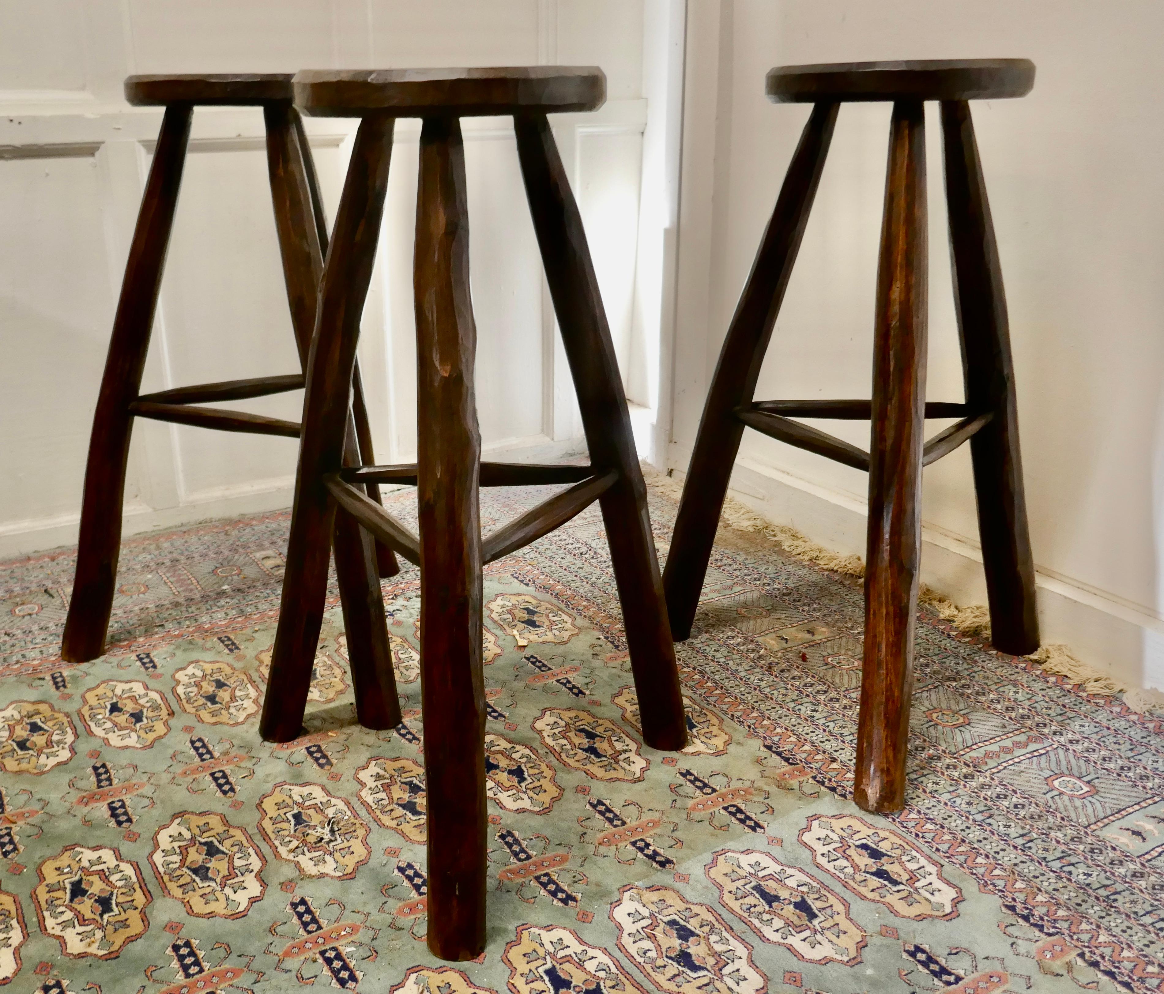 Very Rustic 19th Century French High Stool 1