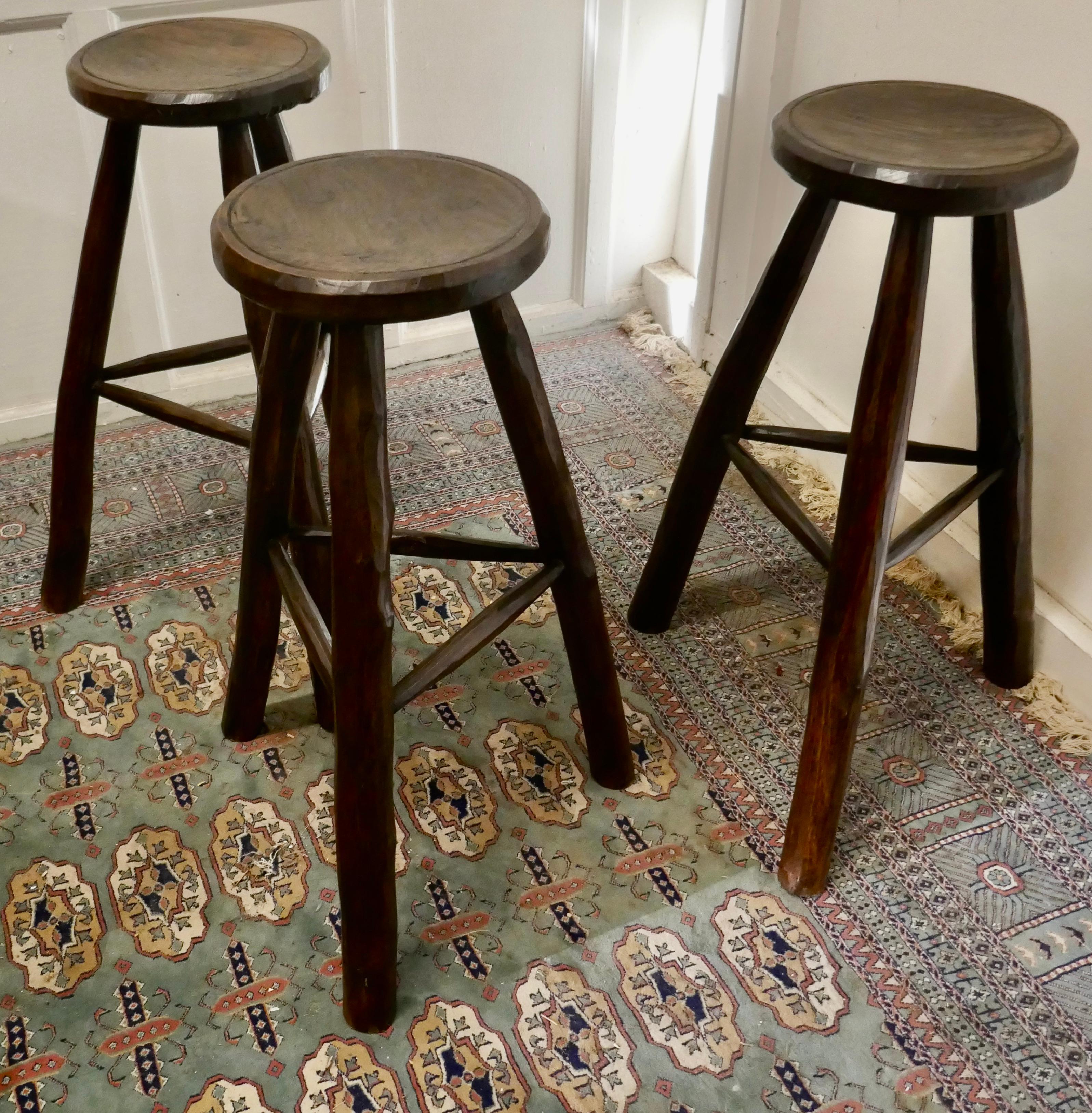 Very Rustic 19th Century French High Stool 2