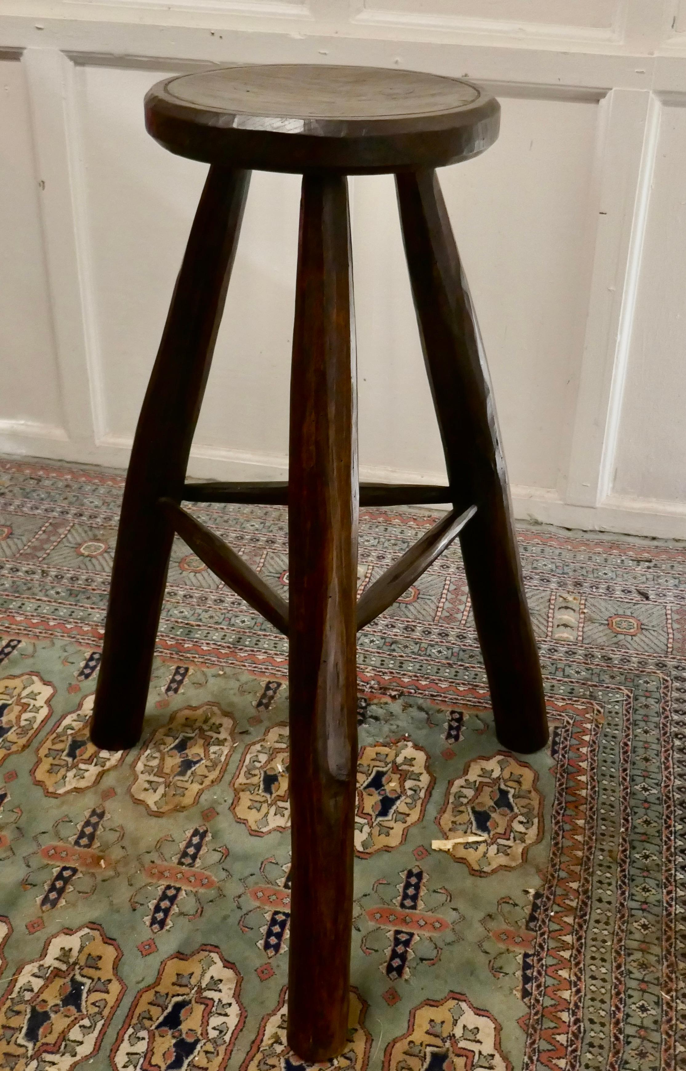 Very Rustic 19th Century French High Stool 3