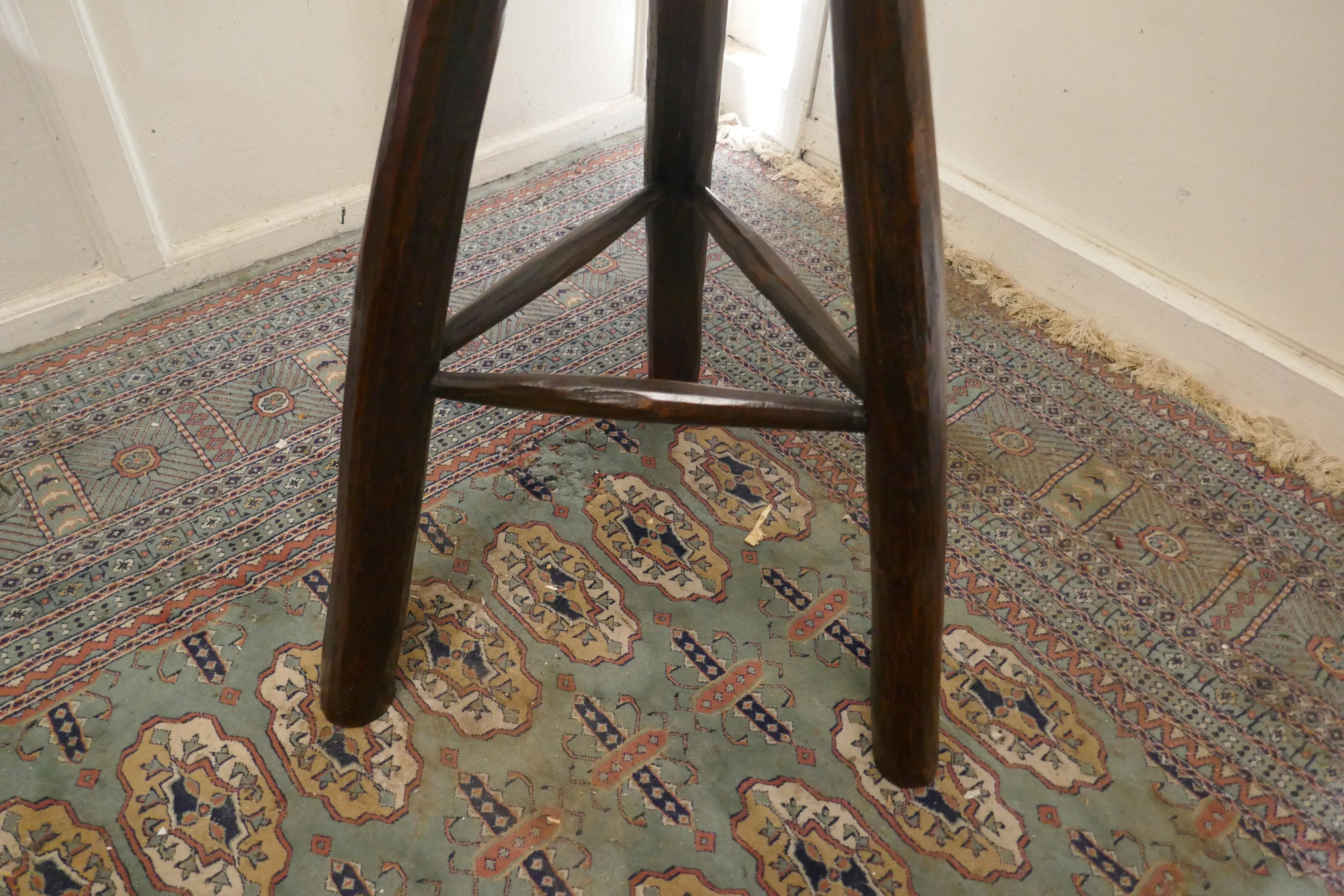 Very Rustic 19th Century French High Stool 5