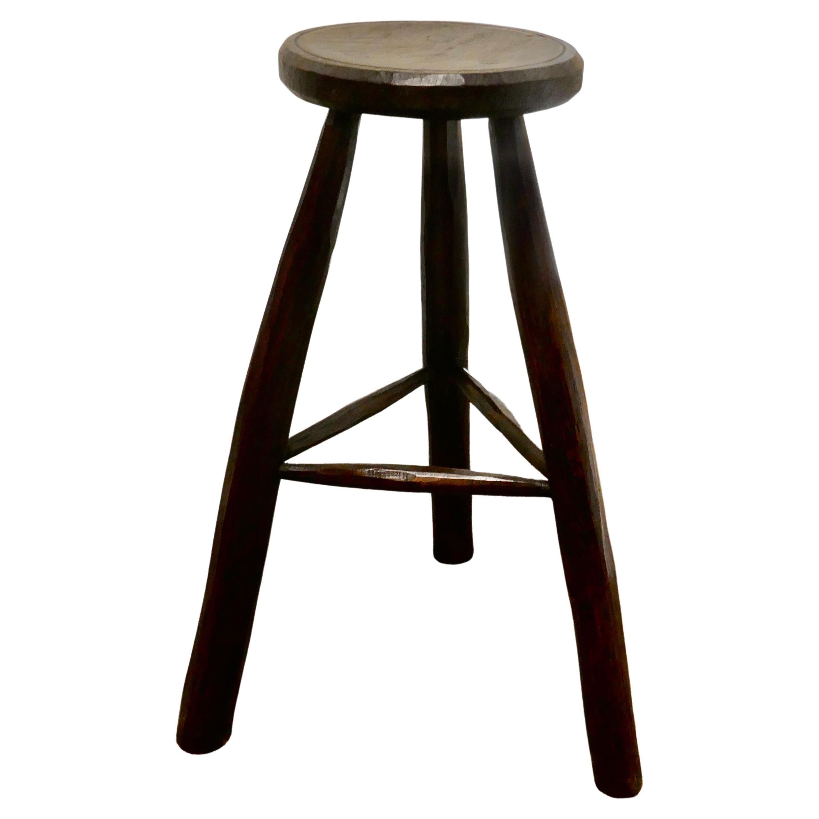 Very Rustic 19th Century French High Stool