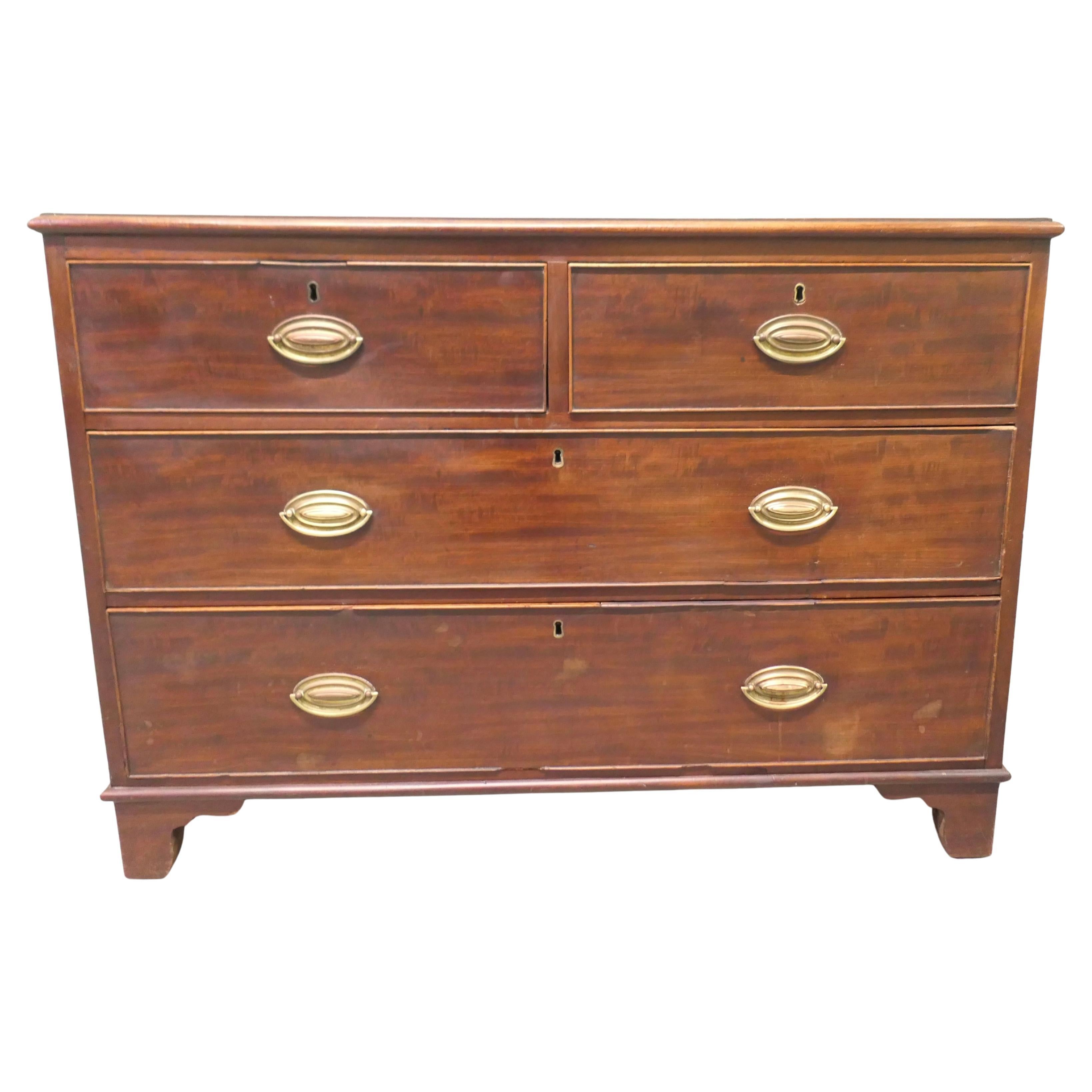 Very Slim Mahogany Chest of Drawers For Sale