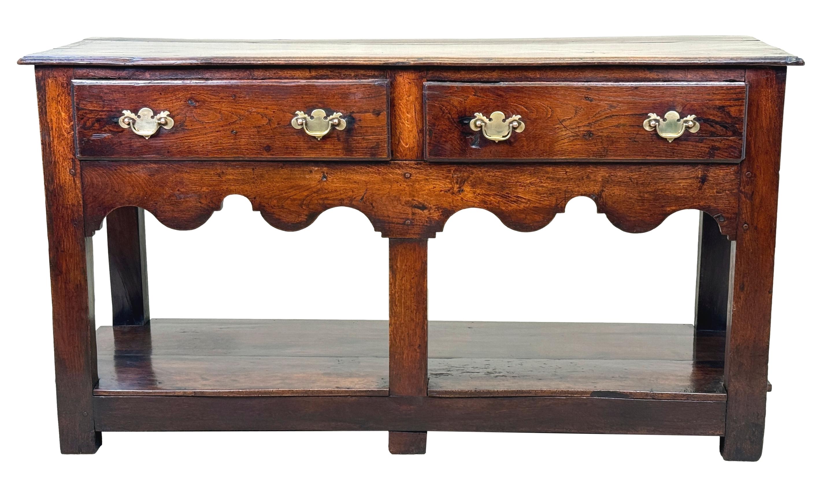 Very Small 18th Century Oak Potboard Dresser 6