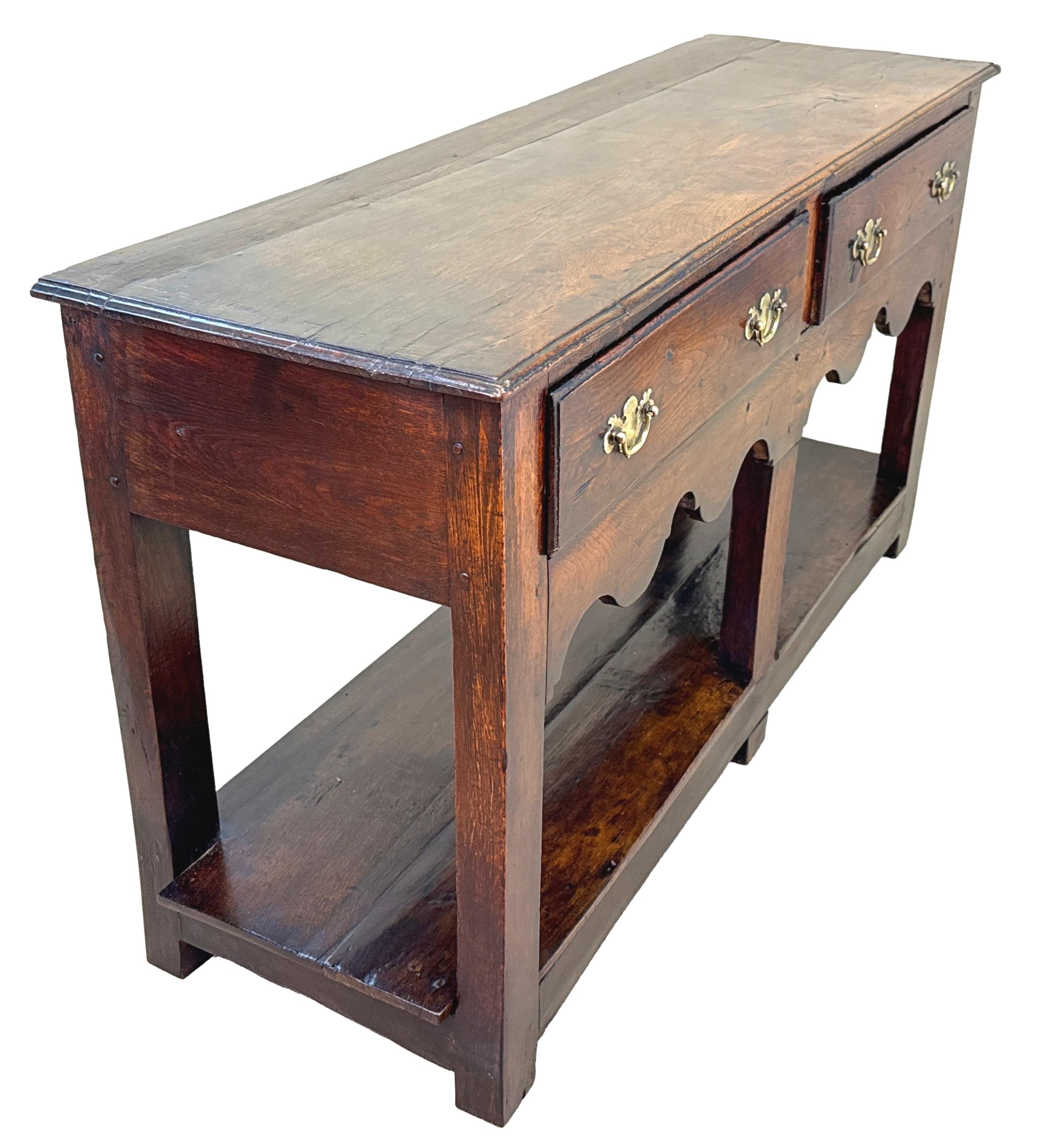 George II Very Small 18th Century Oak Potboard Dresser