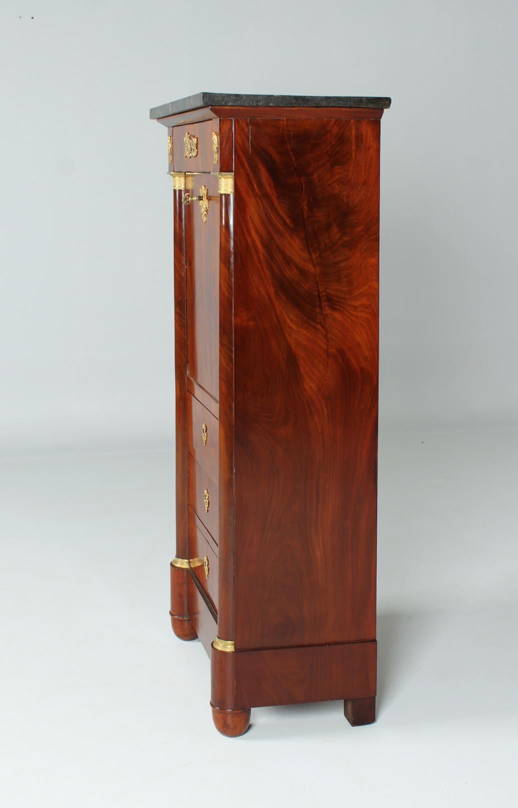Very Small Antique Secretaire, Mahogany, Empire, France, circa 1810 7