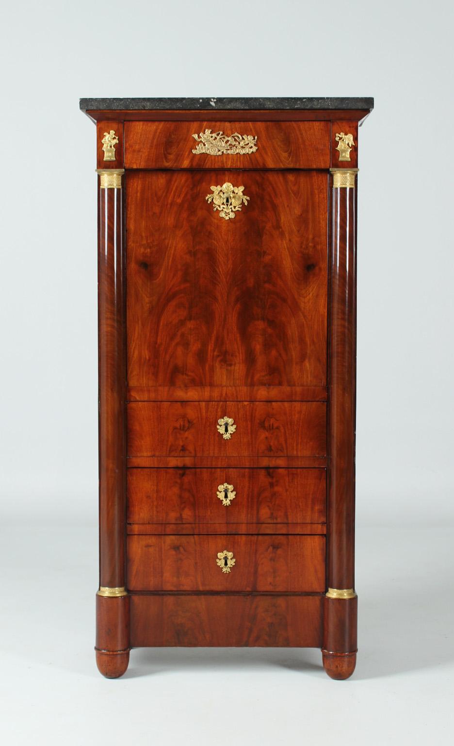 Very Small Antique Secretaire, Mahogany, Empire, France, circa 1810 1
