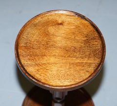 Very Small Edwardian Walnut Lamp Wine Side Table Nice Fluted Pillar to the Base