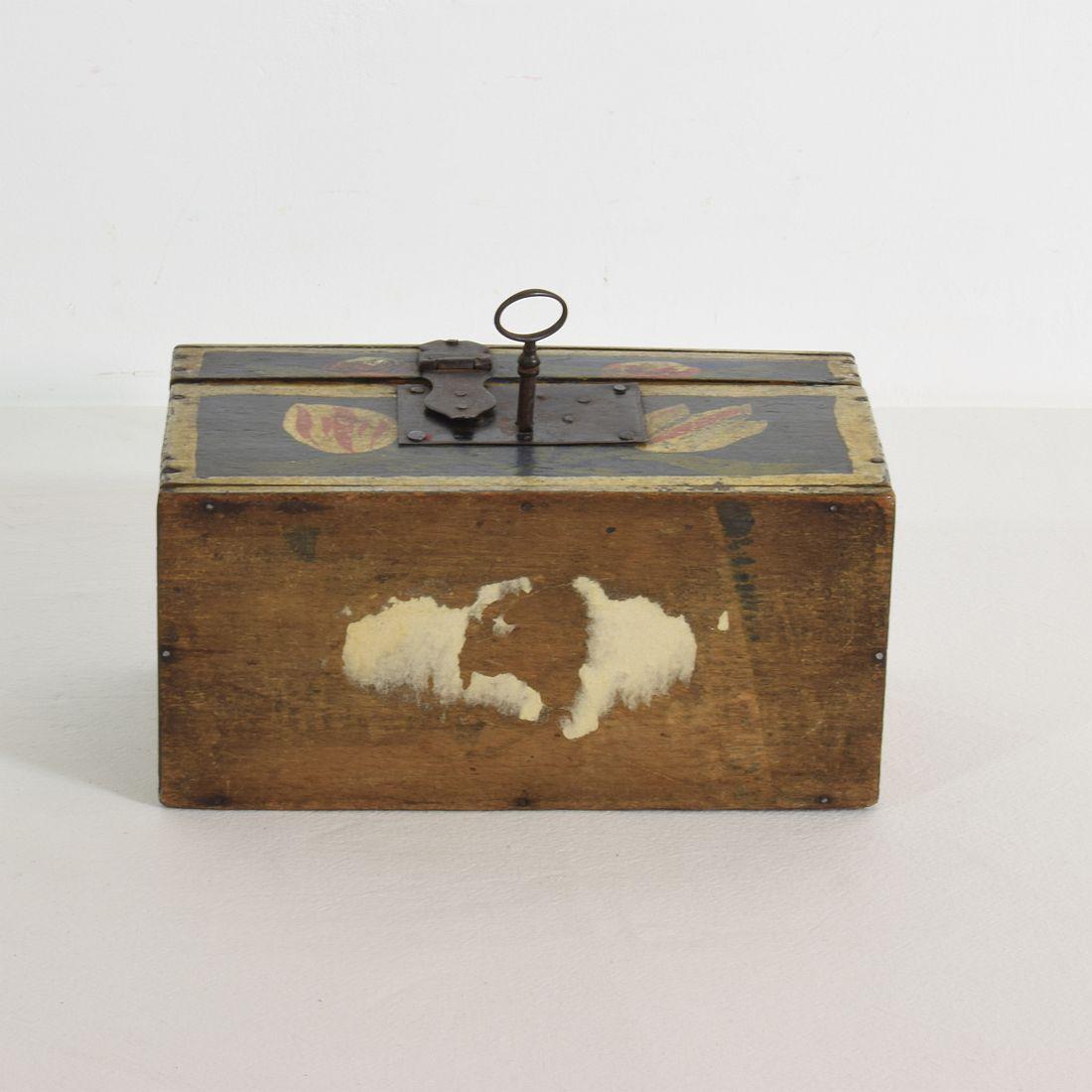 Very Small French 19th Century Folk Art Wedding Box 2