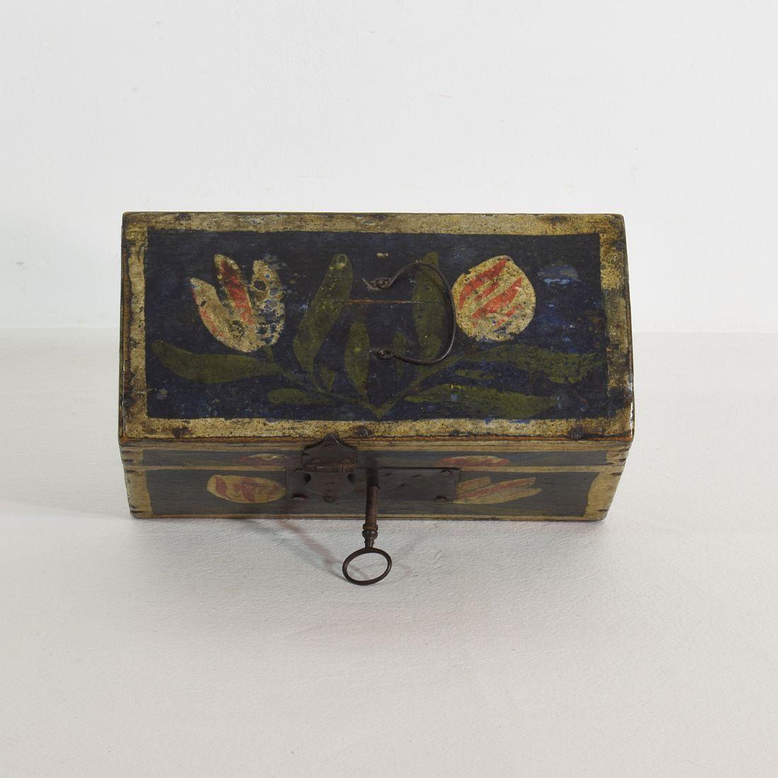 Very Small French 19th Century Folk Art Wedding Box 3